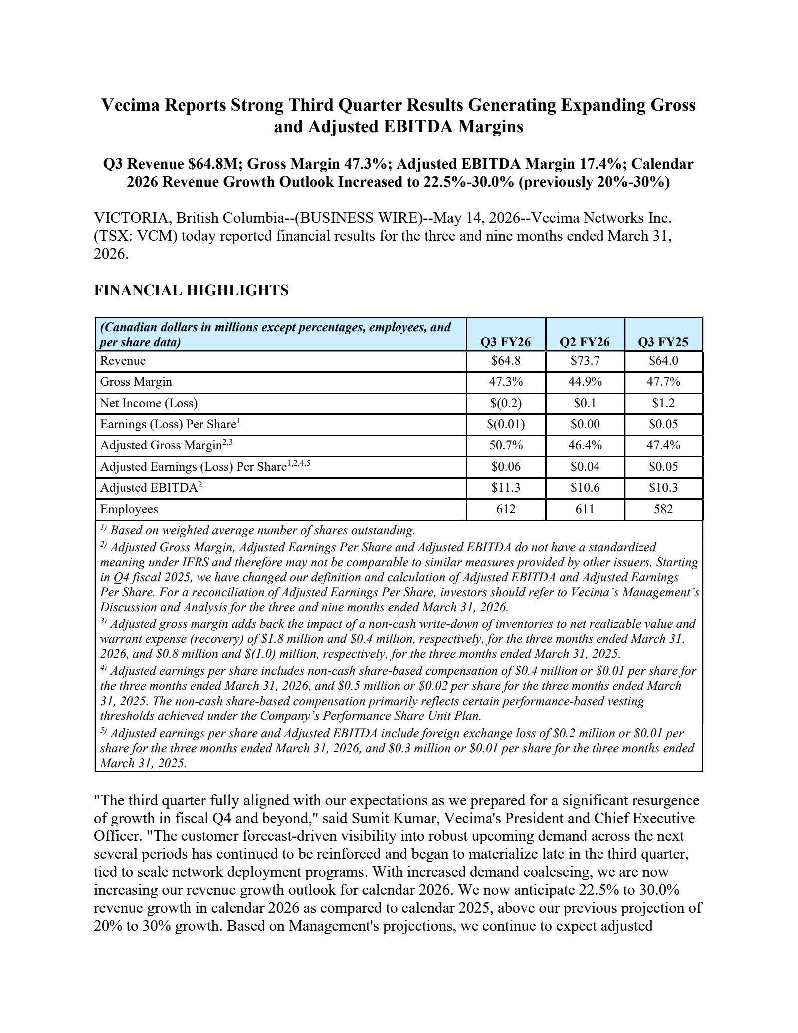 Vcm Device VCM Q3 2026 Earnings Report on 5/14/2026