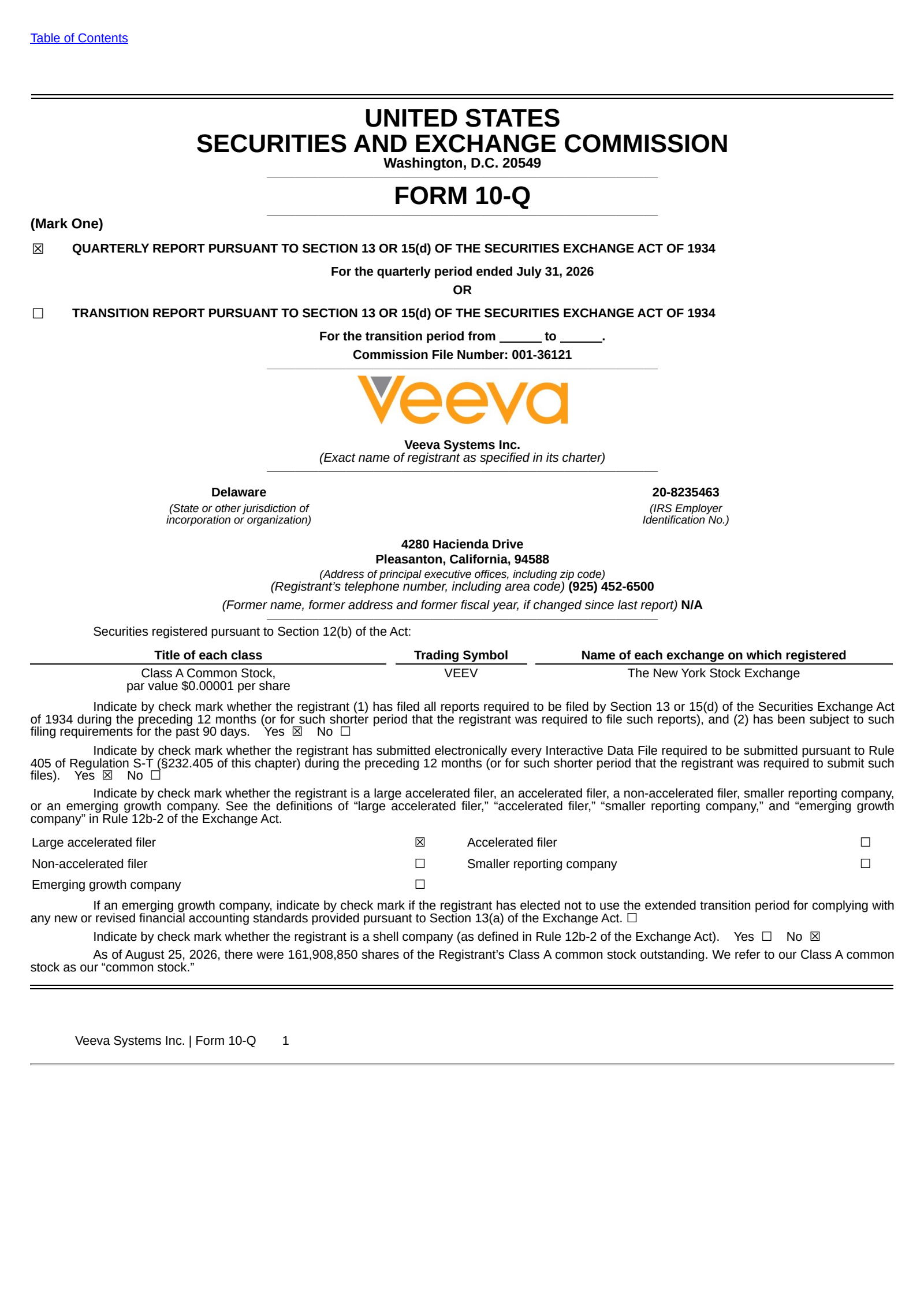 Veeva Systems' Q2 2027 Quarterly report