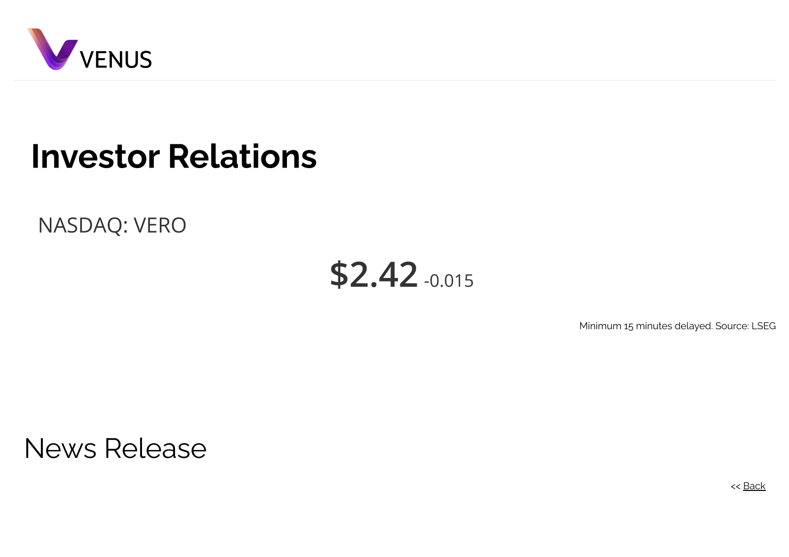 Venus Concept's Q2 2025 Press Release