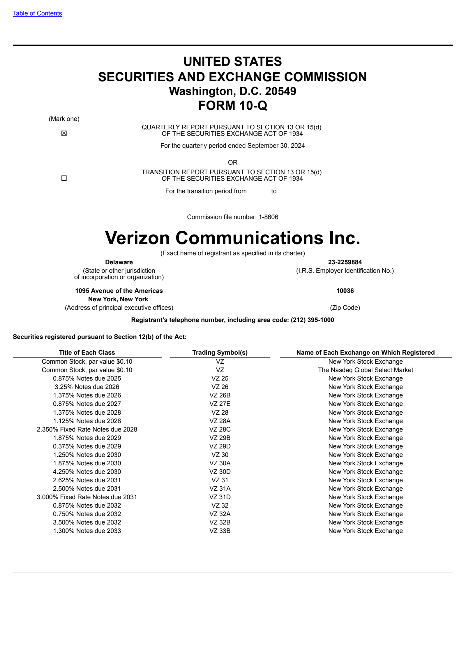 Verizon Communications' Q3 2024 Pre Recorded Quarterly Report