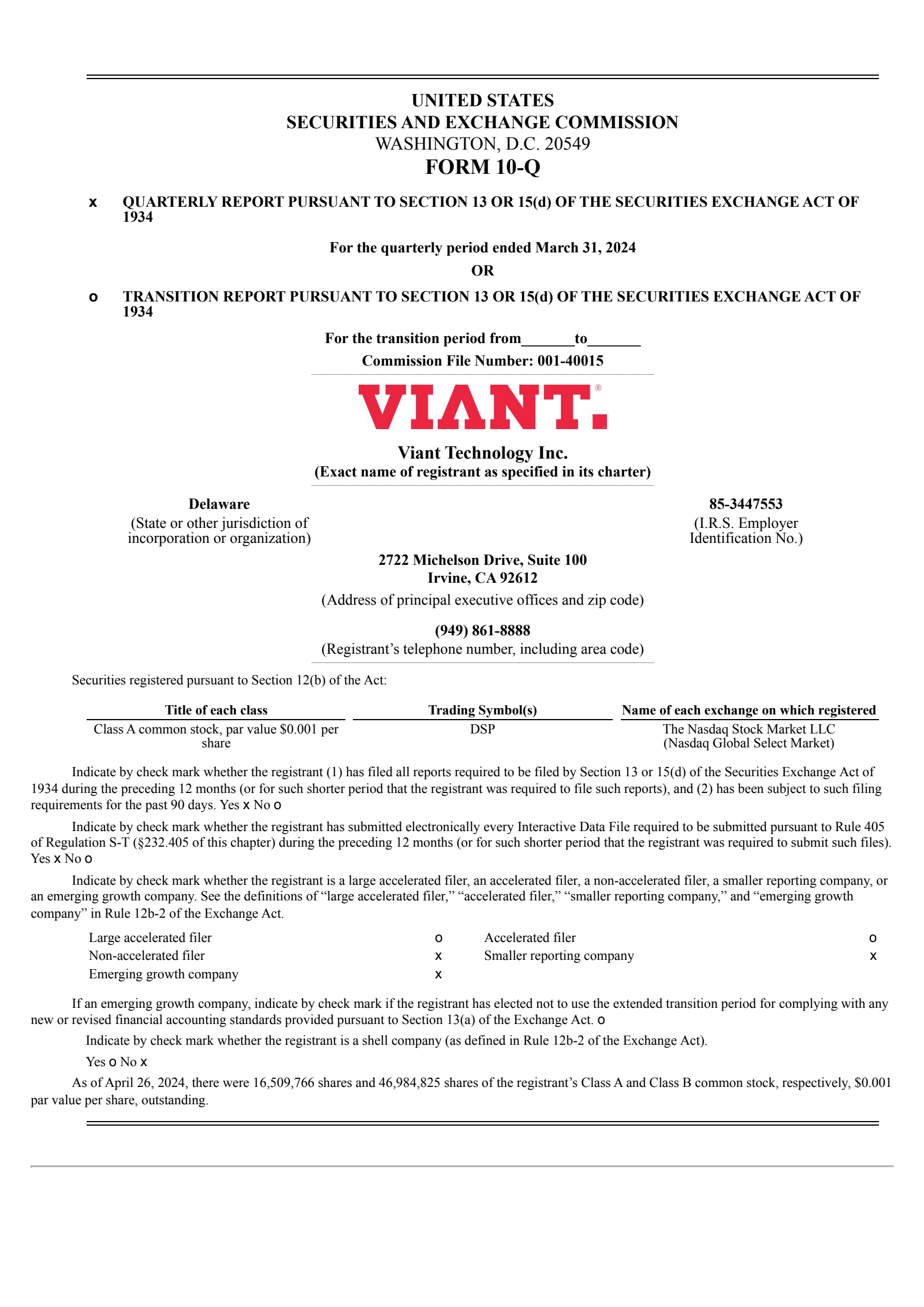Viant Technology's Q1 2024 Quarterly report