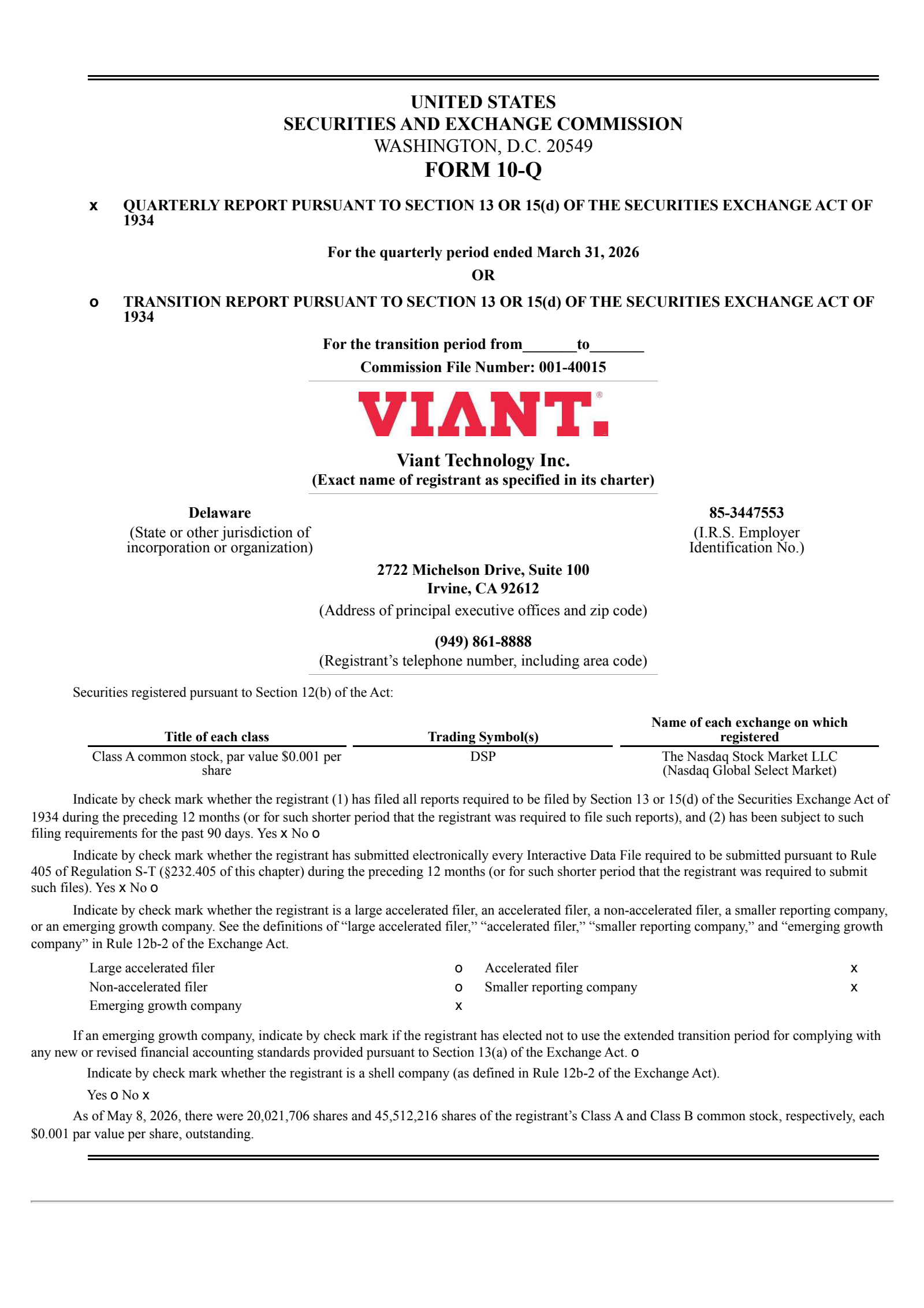 Viant Technology's Q1 2026 Quarterly report