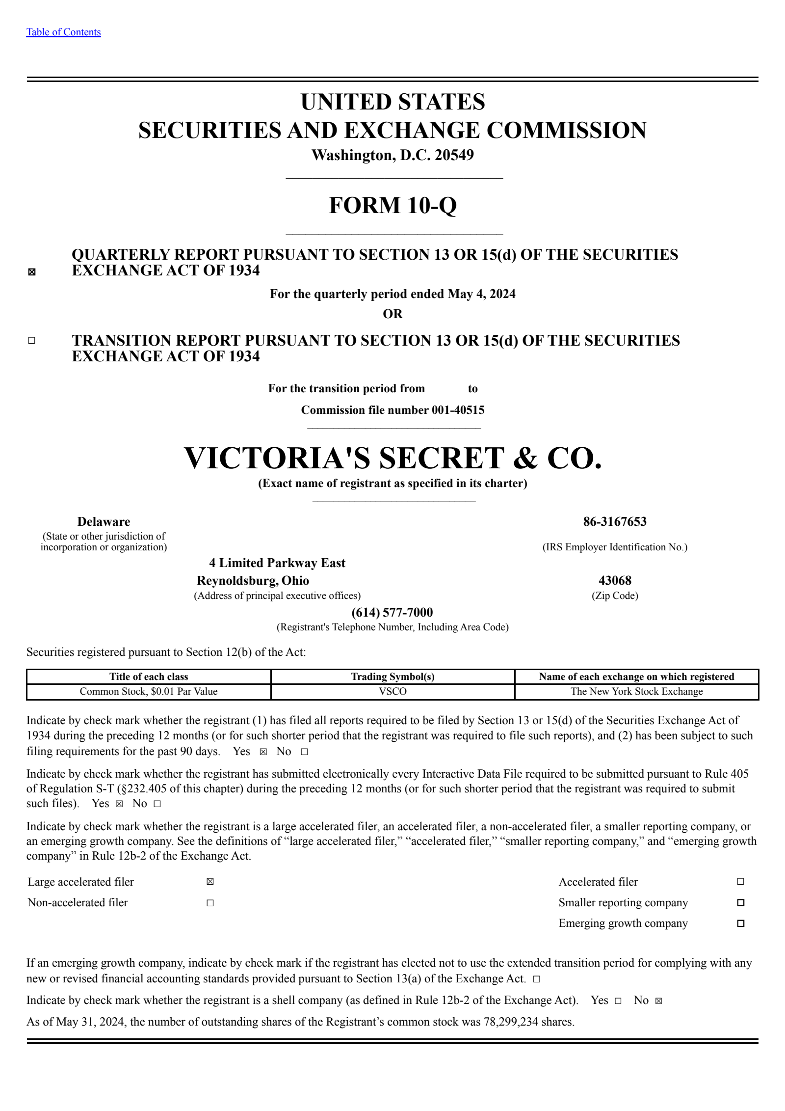 Victoria's Secret & Co.'s Q1 2025 Quarterly report
