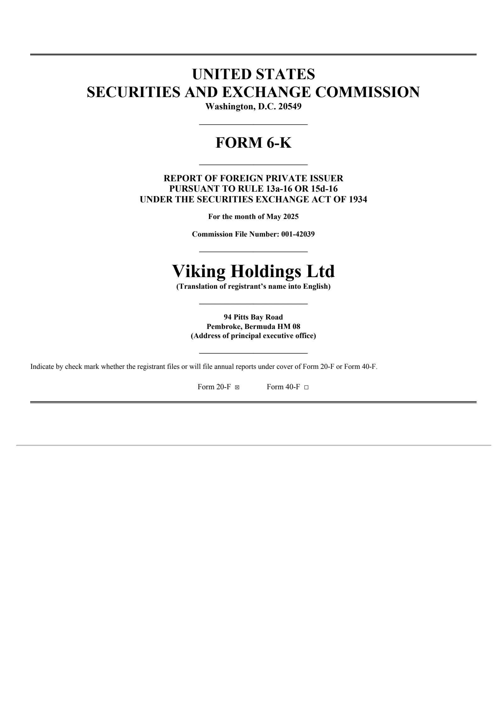 Viking's Q1 2025 Press Release