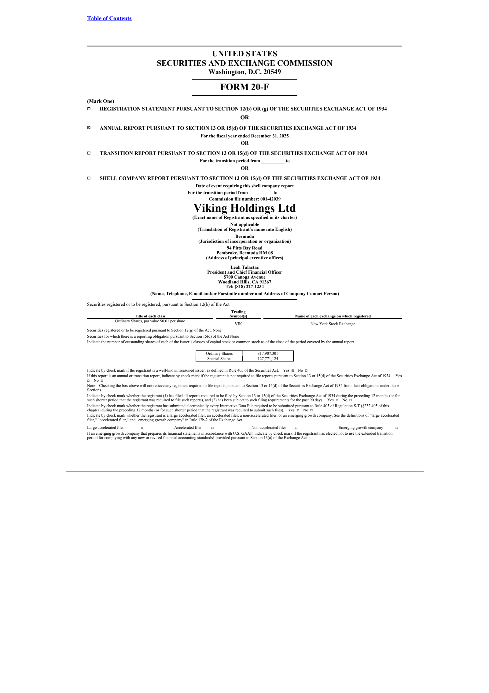 Viking's Q4 2025 Annual report