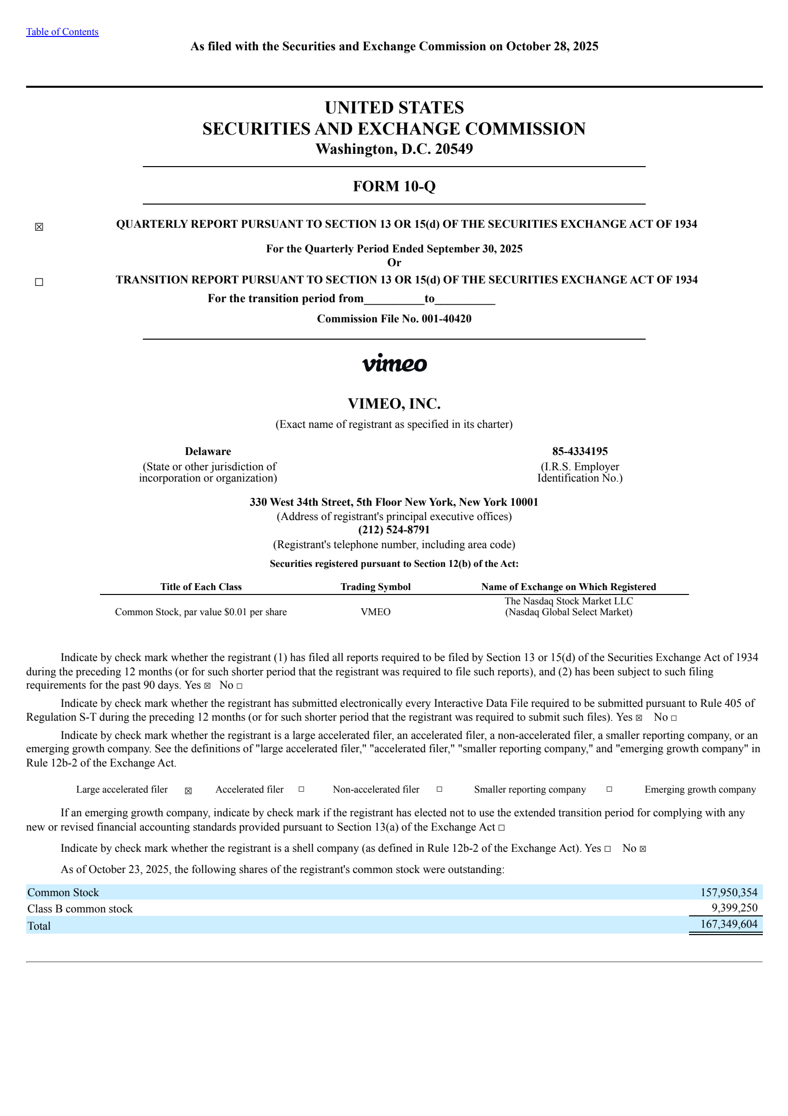 Vimeo's Q3 2025 Quarterly Report