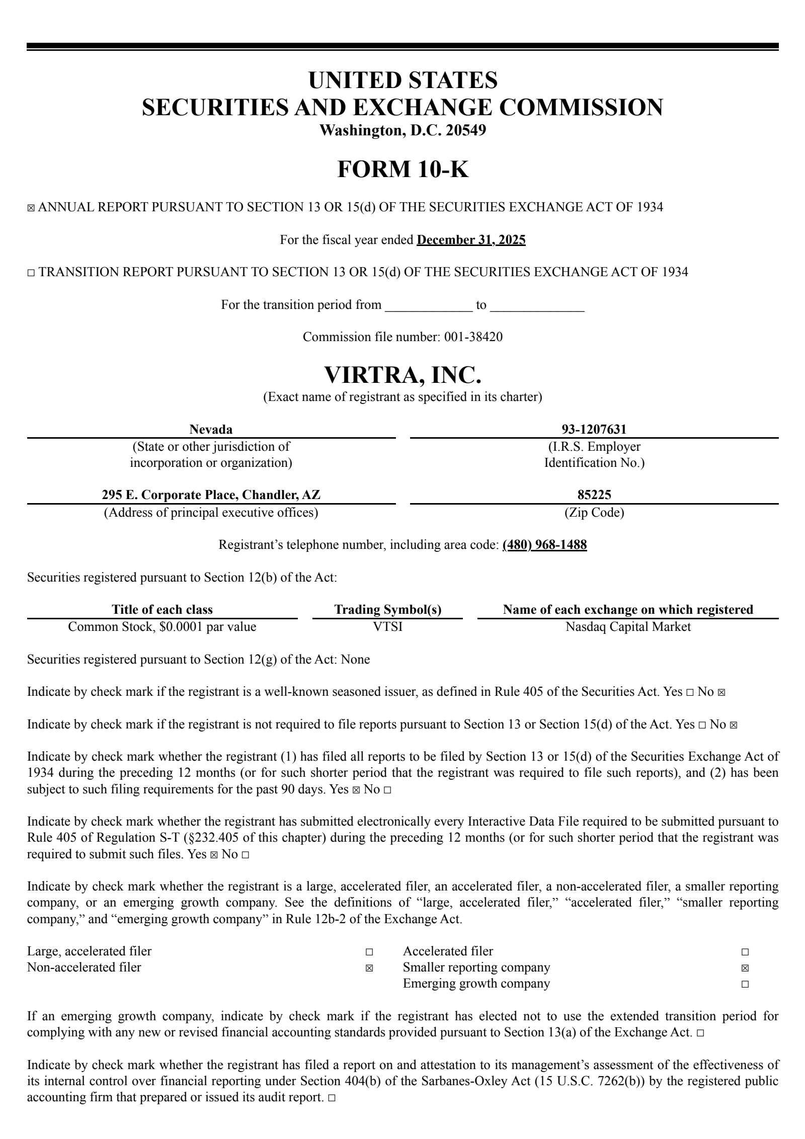 VirTra's Q4 2025 Annual report