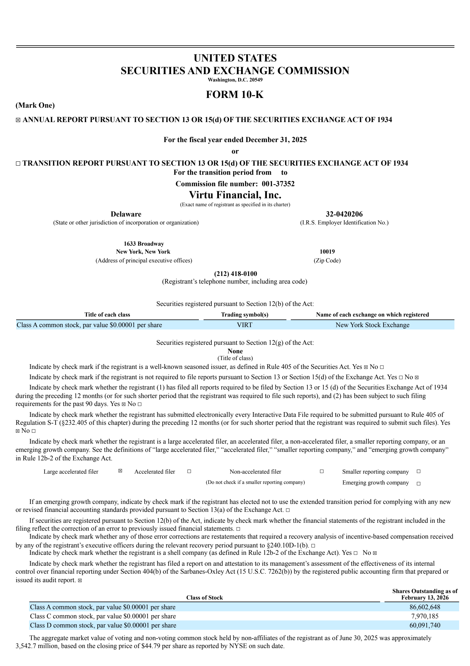 Virtu Financial's Q4 2025 Annual report
