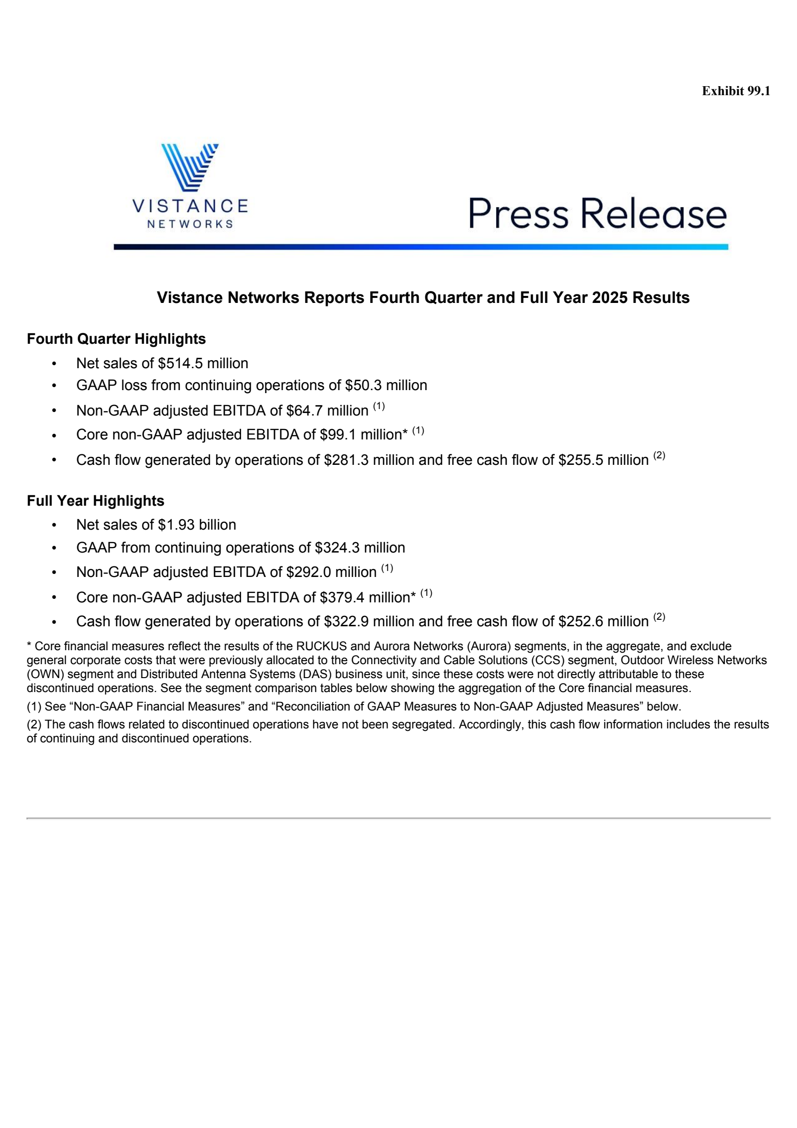 CommScope's Q4 2025 Press Release