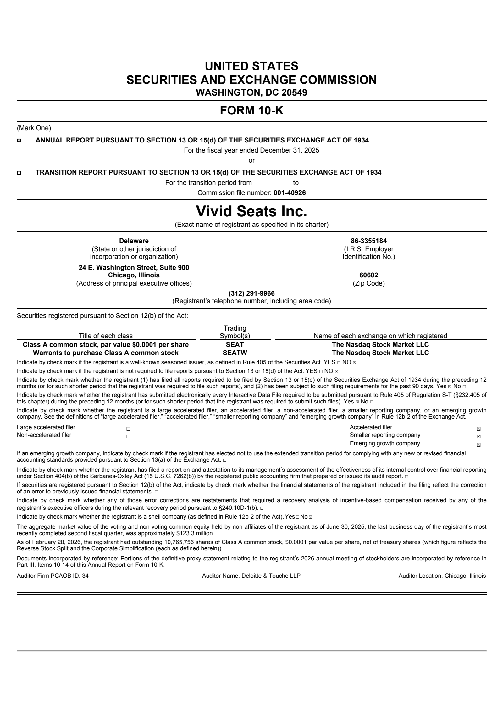 Vivid Seats' Q4 2025 Annual report
