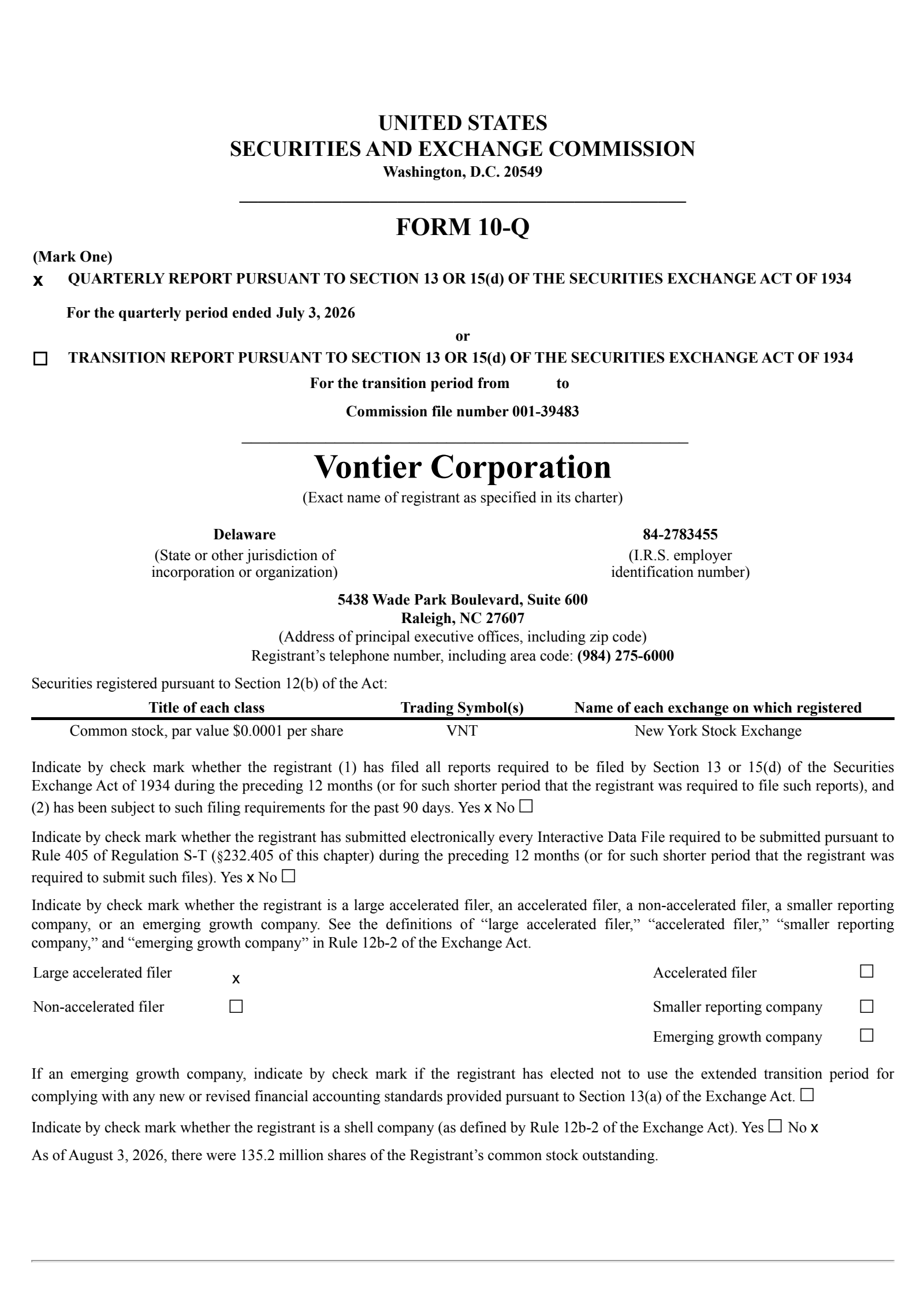 Vontier's Q2 2026 Quarterly report