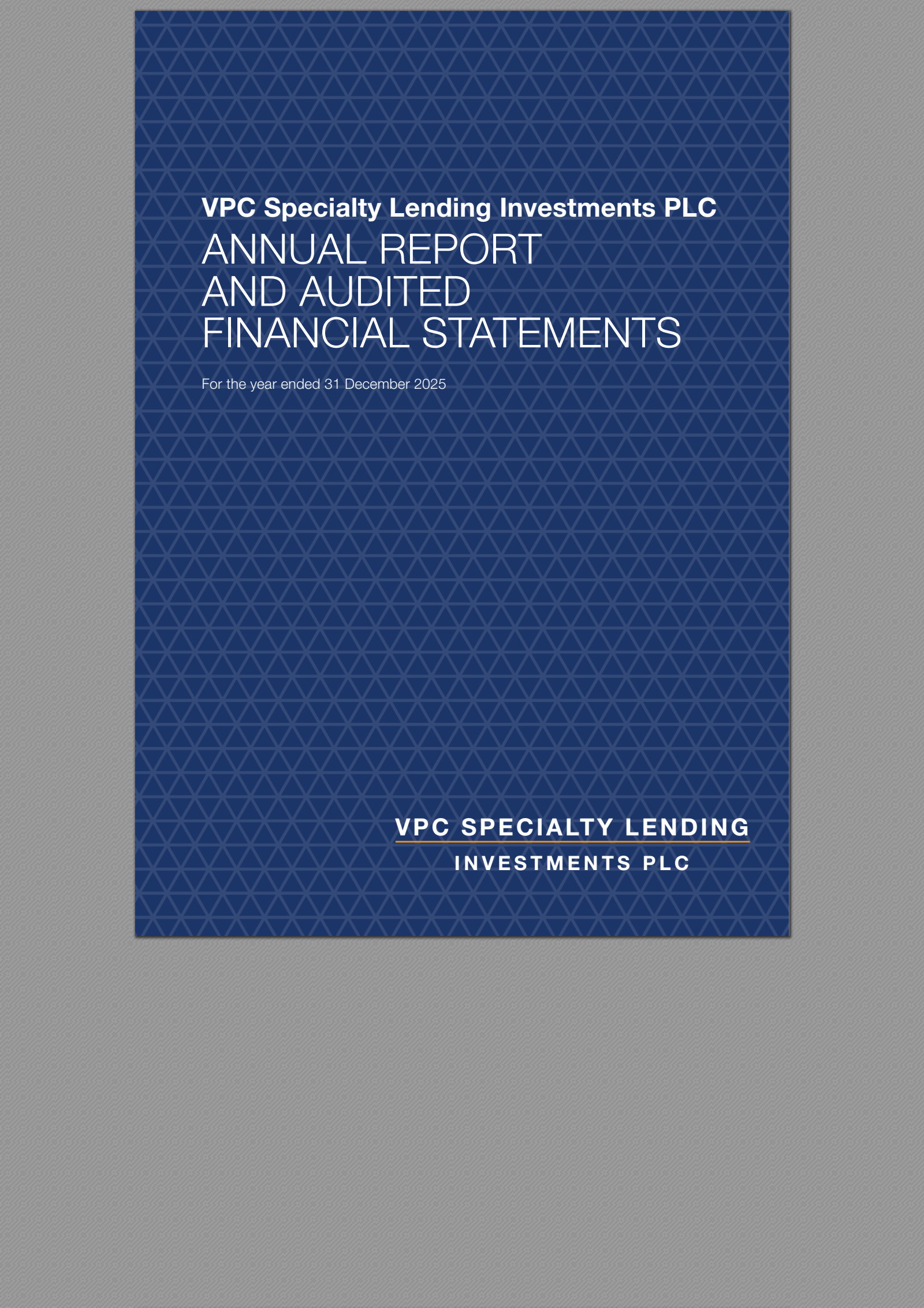 VPC Specialty Lending Investments' H2 2025 Annual report