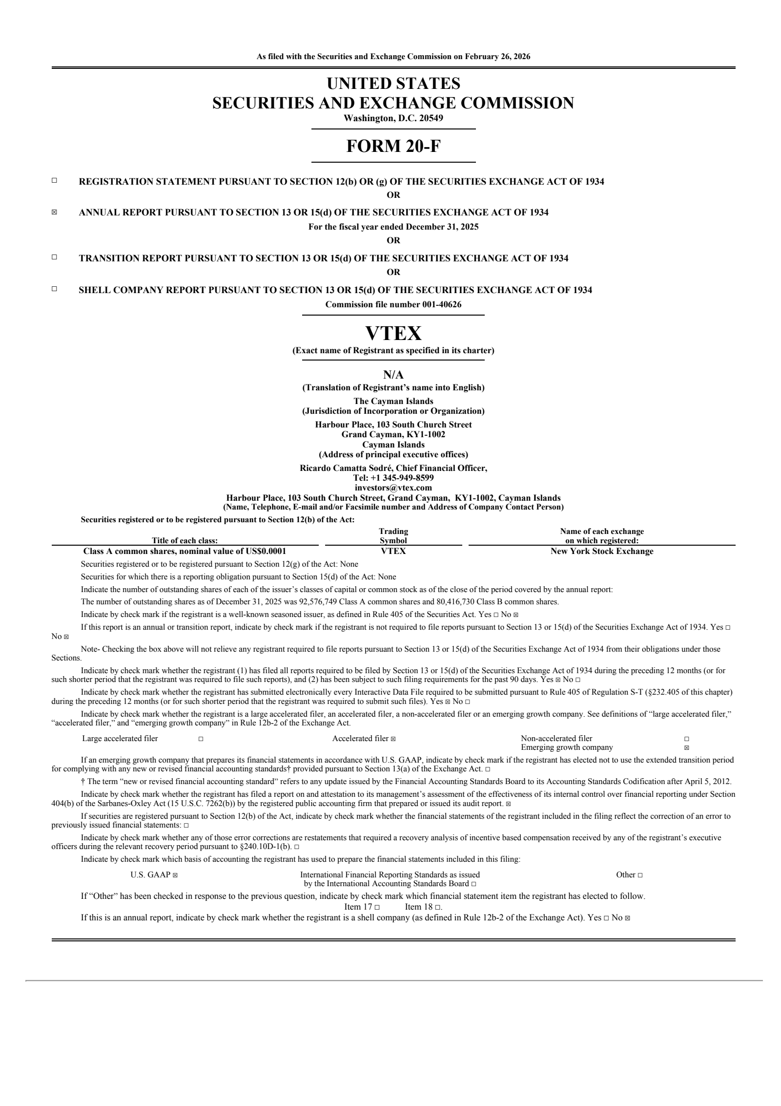 VTEX's Q4 2025 Annual report