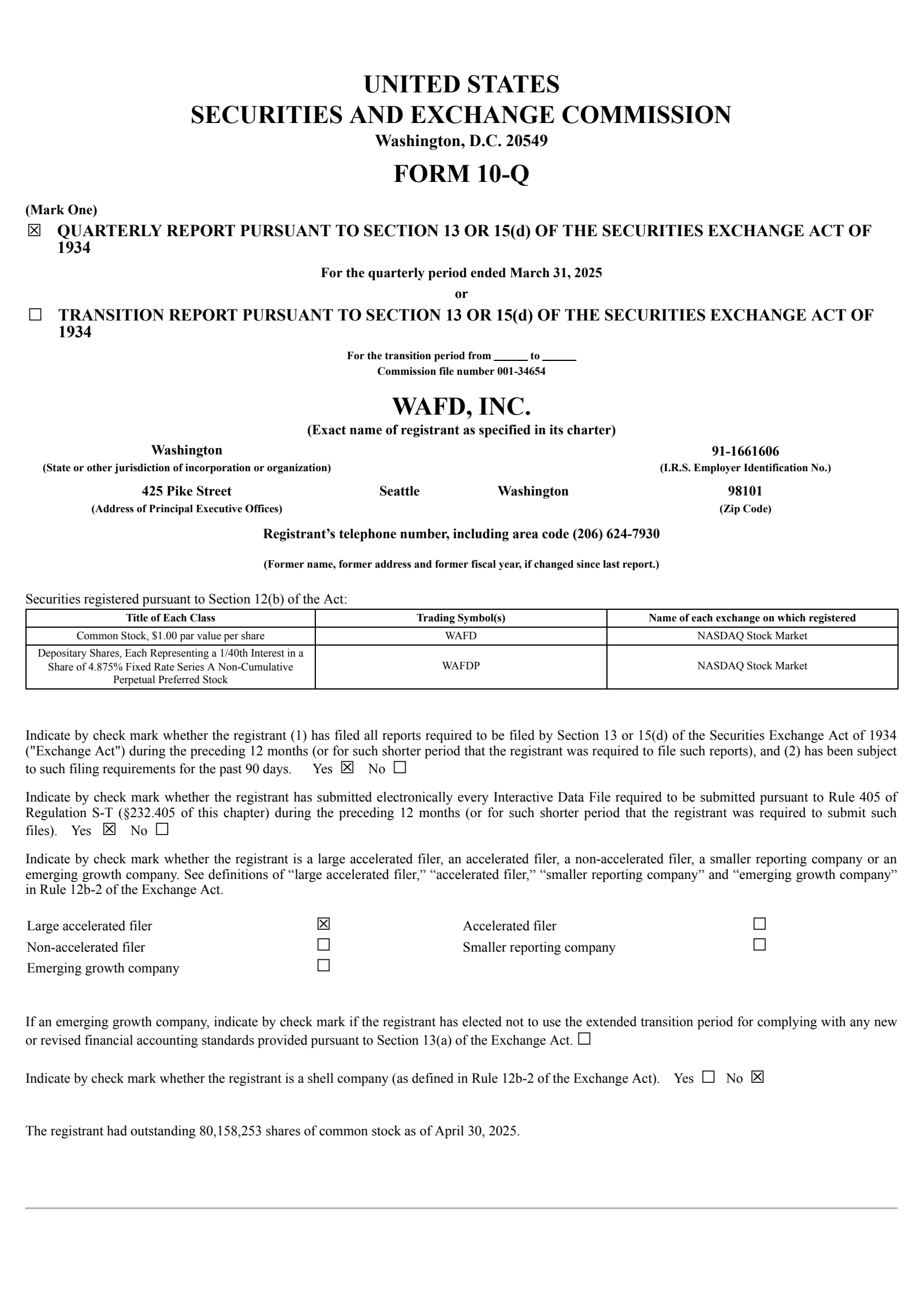 WaFd's Q2 2025 Quarterly Report