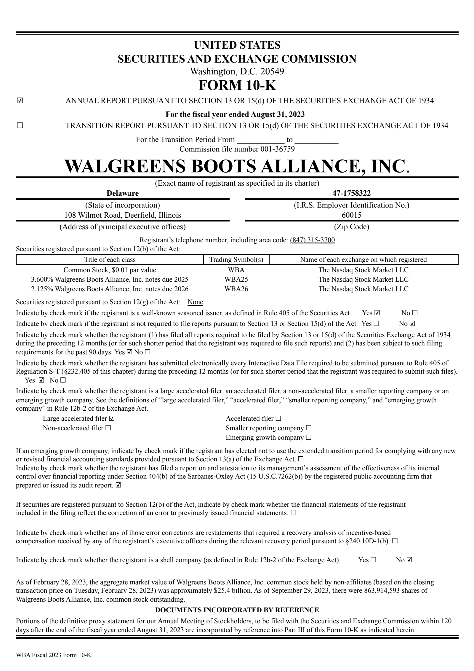 Walgreens Boots Alliance's Q4 2023 Annual report