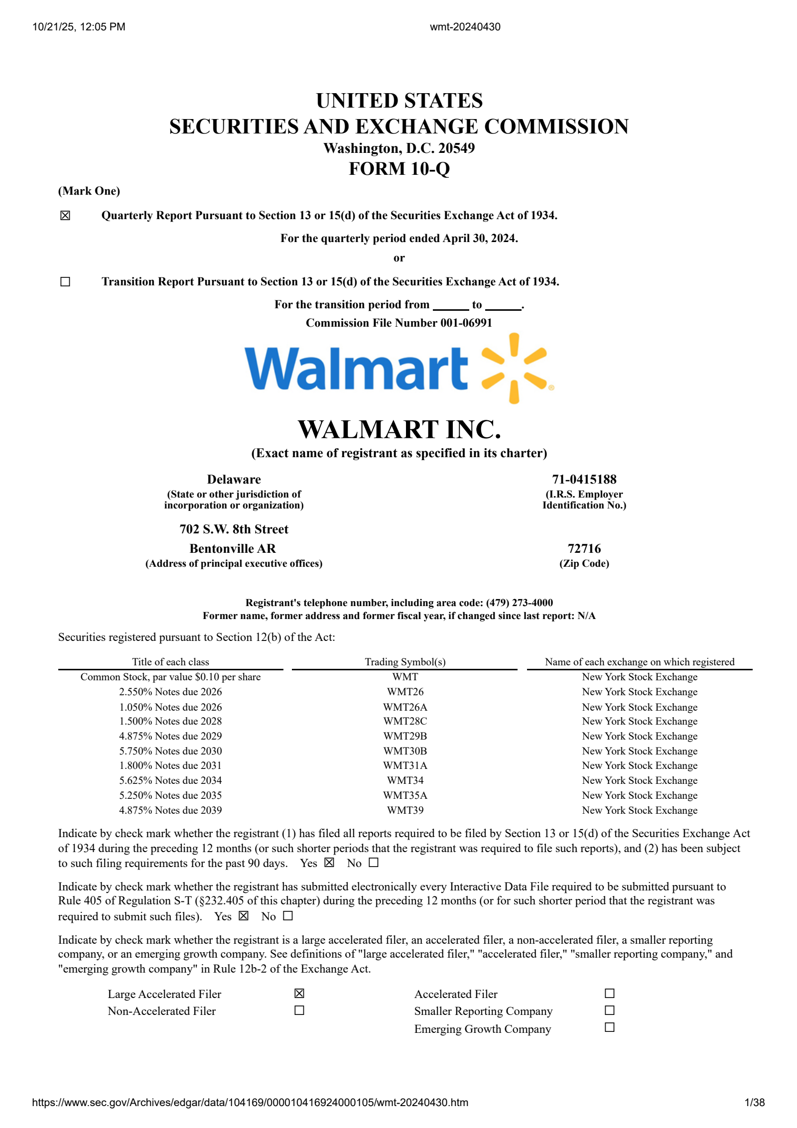 Walmart's Q1 2025 Quarterly Report