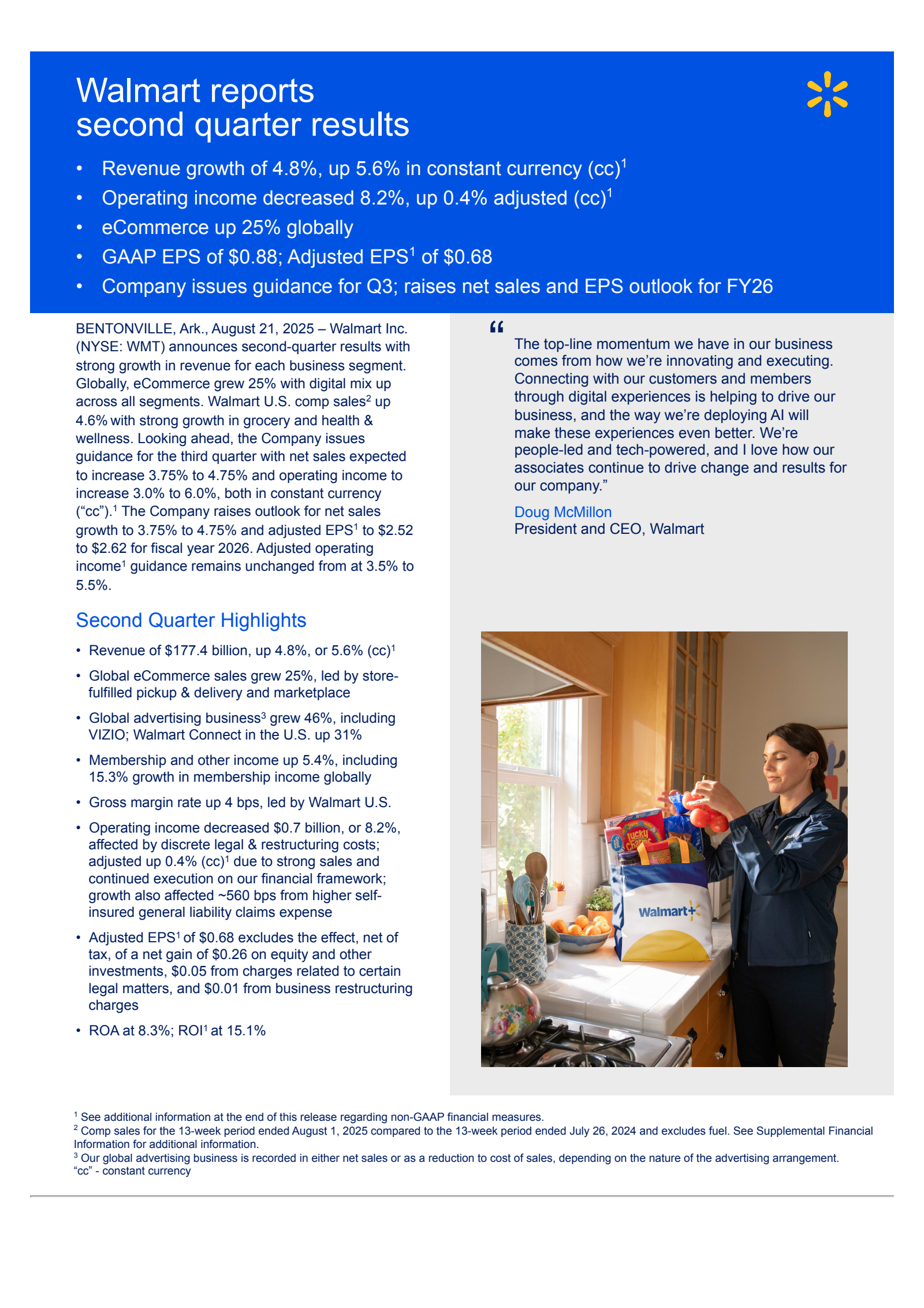 Walmart's Q2 2026 Press Release