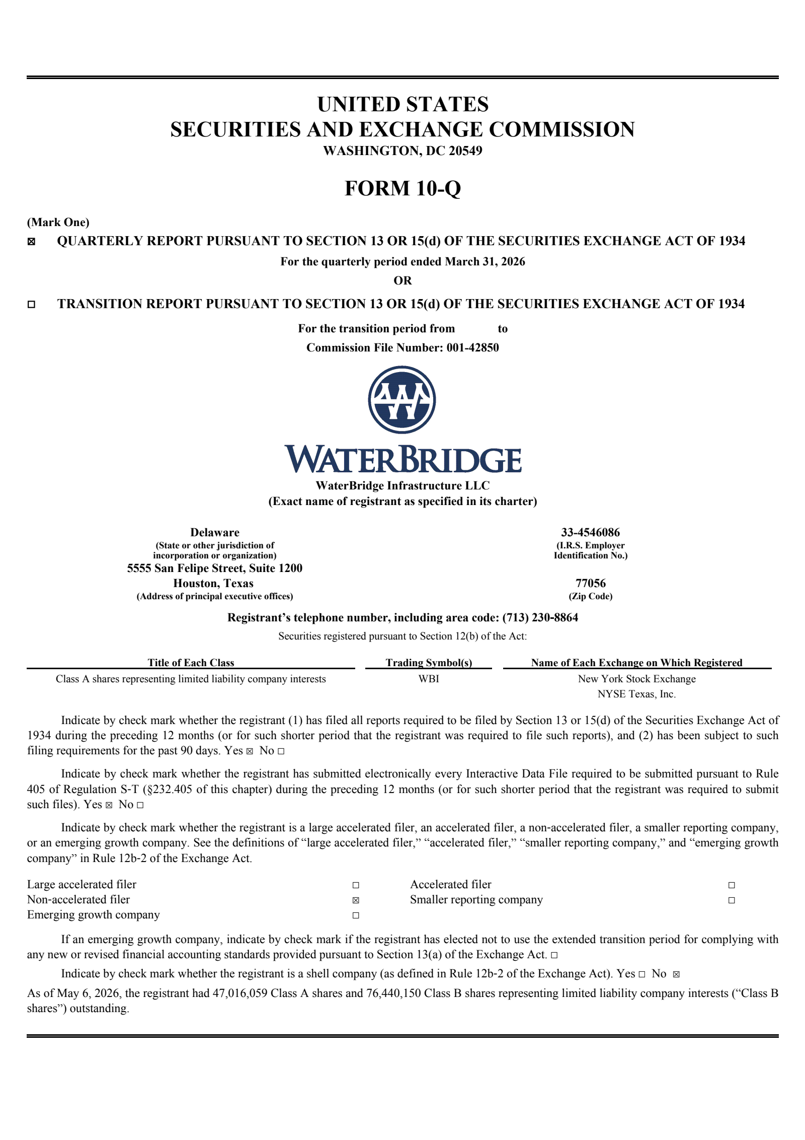 WBI's Q1 2026 Quarterly report