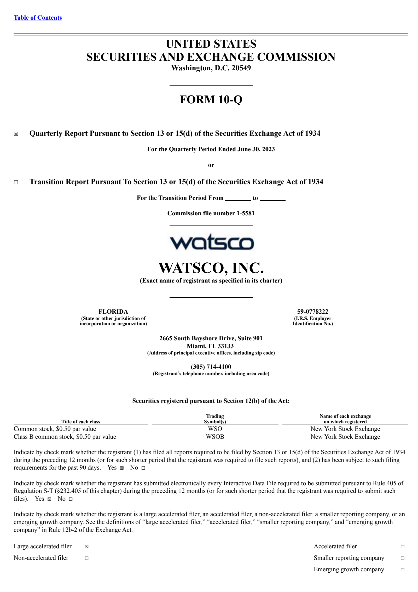 Watsco's Q2 2023 Quarterly report