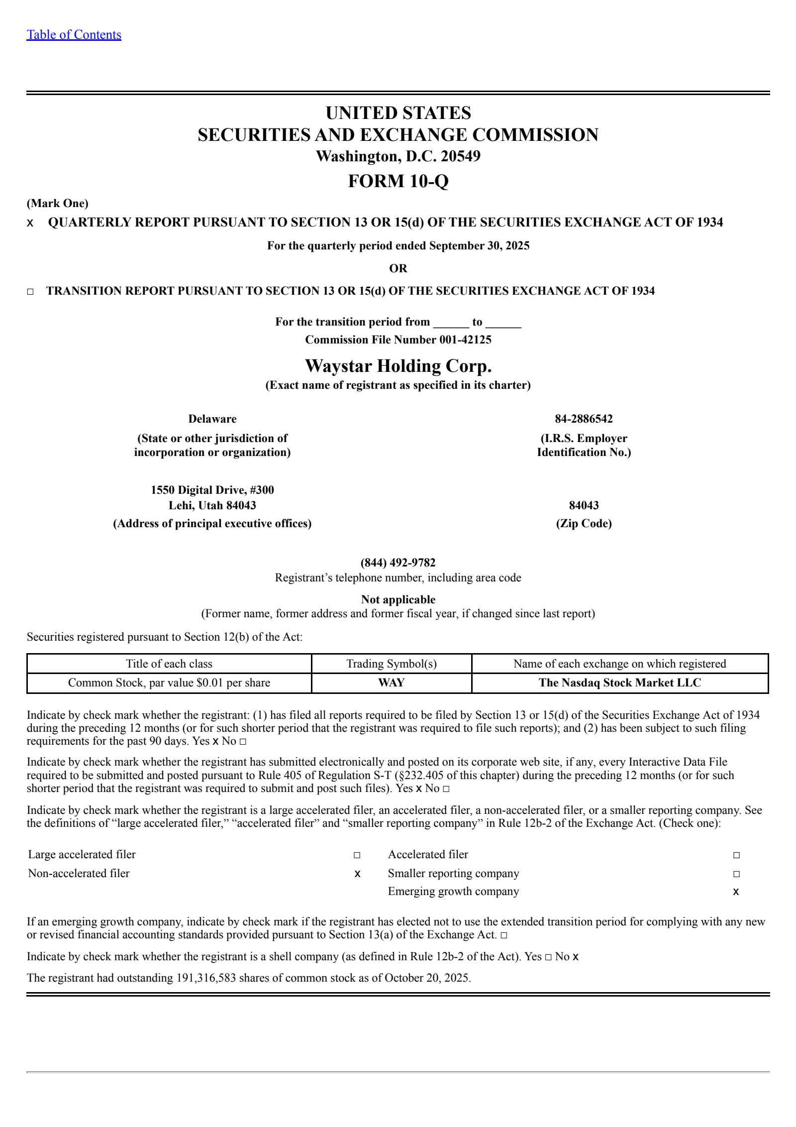 Waystar's Q3 2025 Quarterly Report