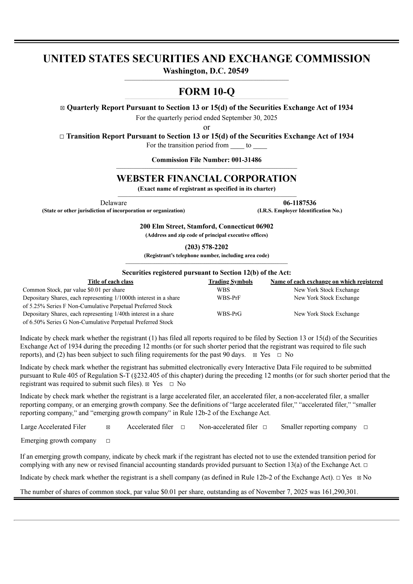 Webster Financial's Q3 2025 Quarterly Report