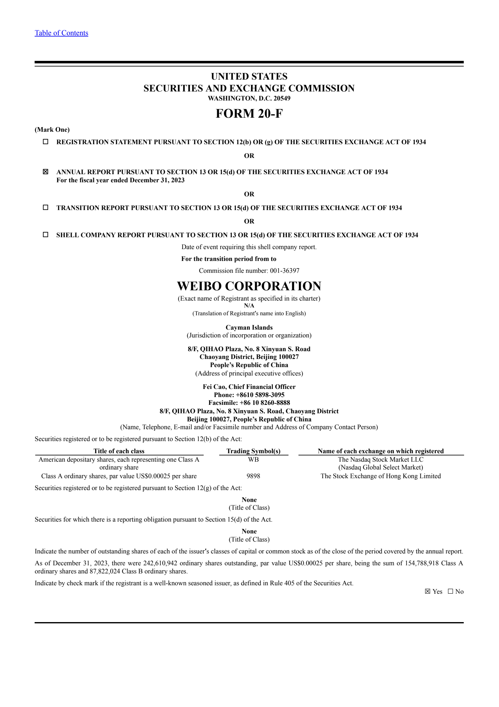 Weibo's Q4 2023 Annual Report
