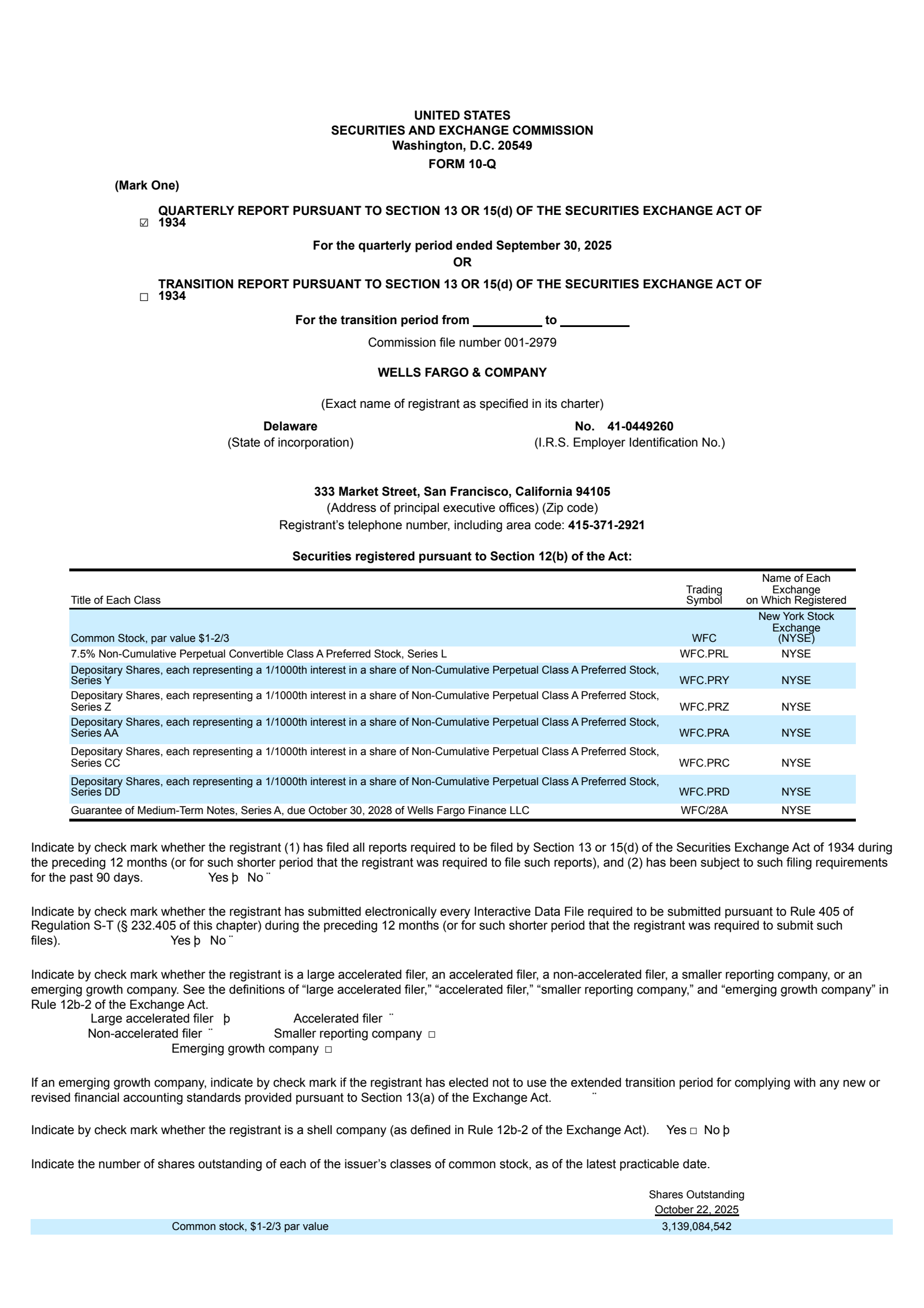 Wells Fargo & Company's Q3 2025 Quarterly Report