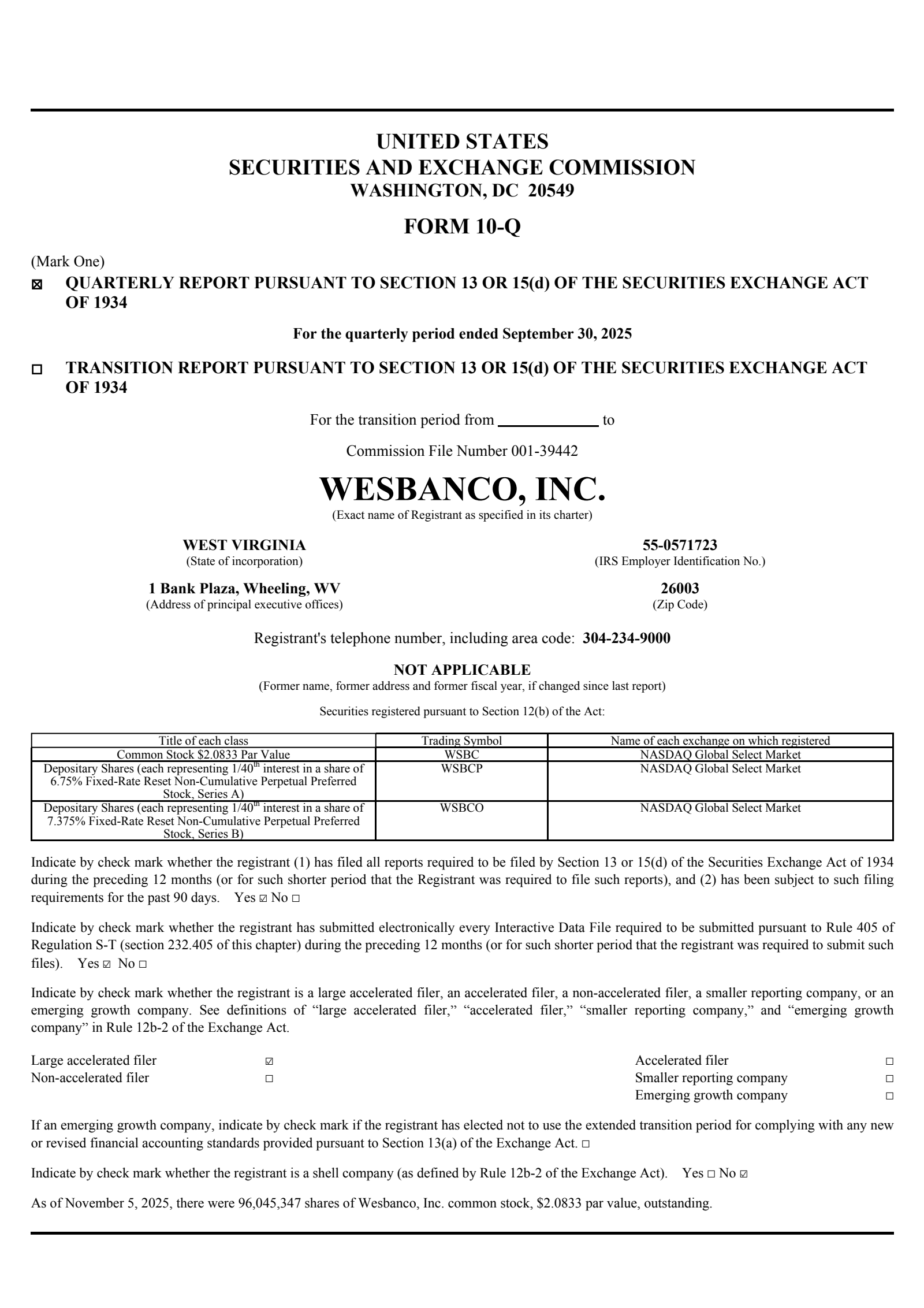 WesBanco's Q3 2025 Quarterly Report