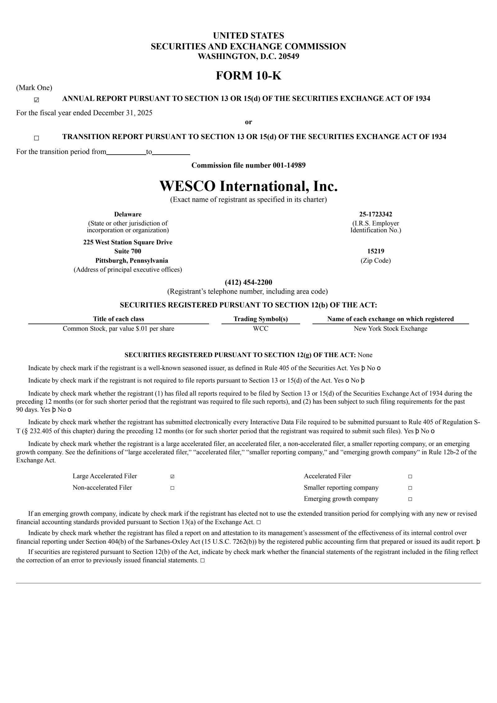WESCO International's Q4 2025 Annual report