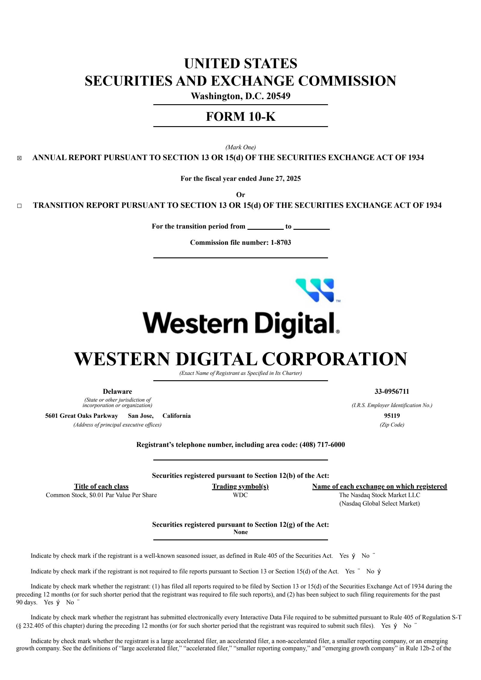 Western Digital's Q4 2025 Annual report