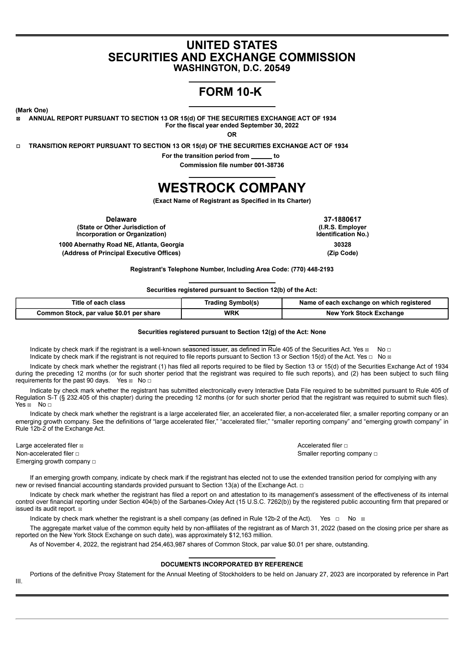 WestRock's Q4 2022 Annual report