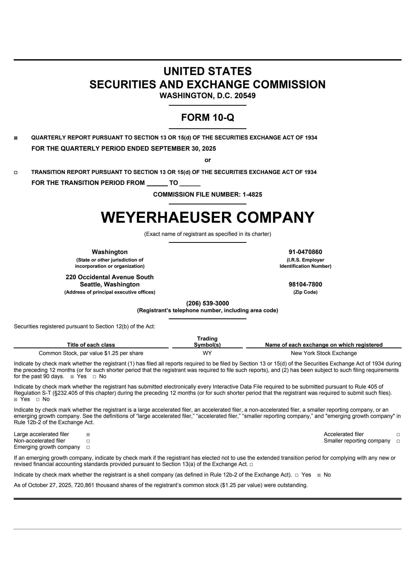 Weyerhaeuser's Q3 2025 Quarterly Report