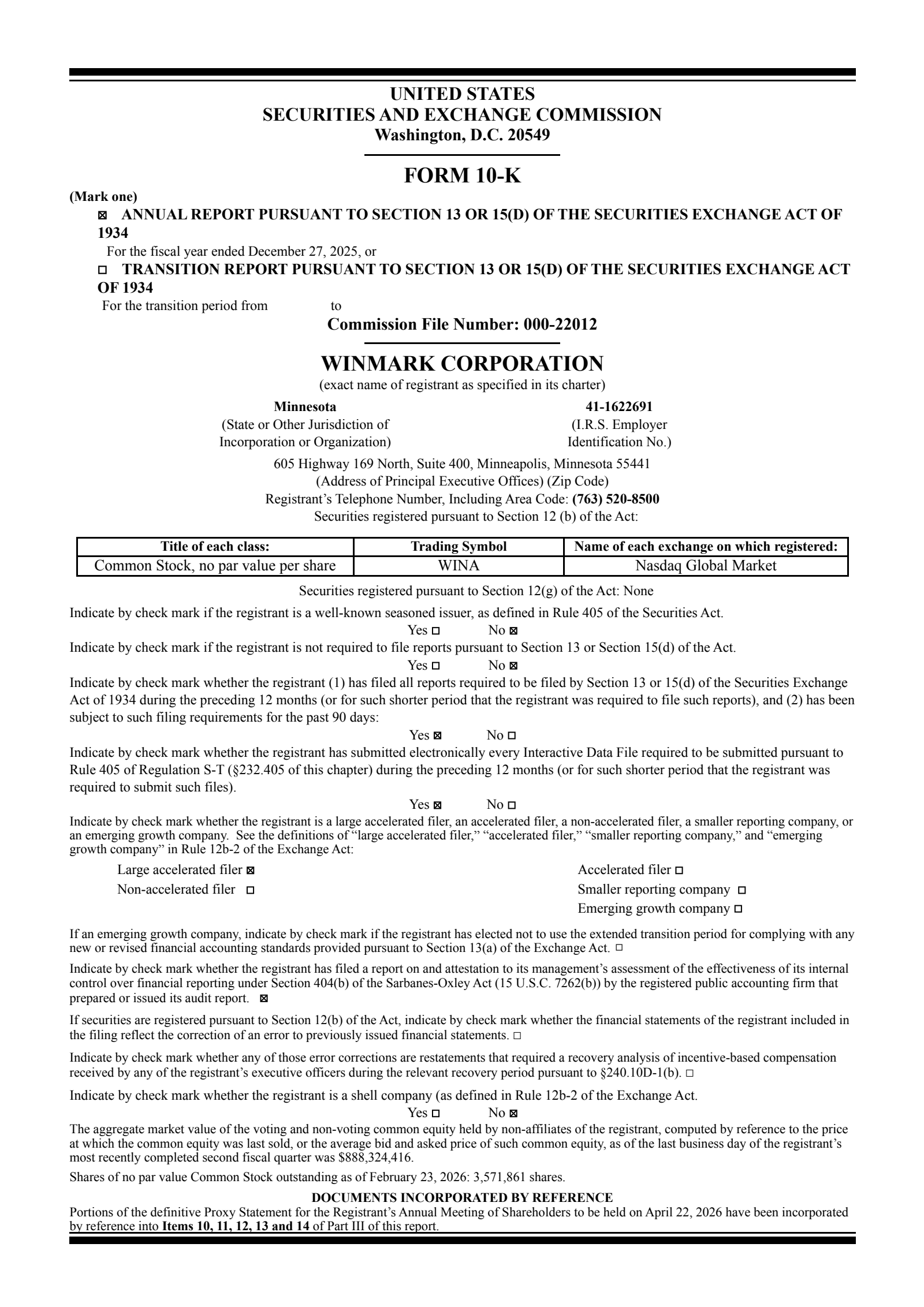 Winmark's Q4 2025 Annual report