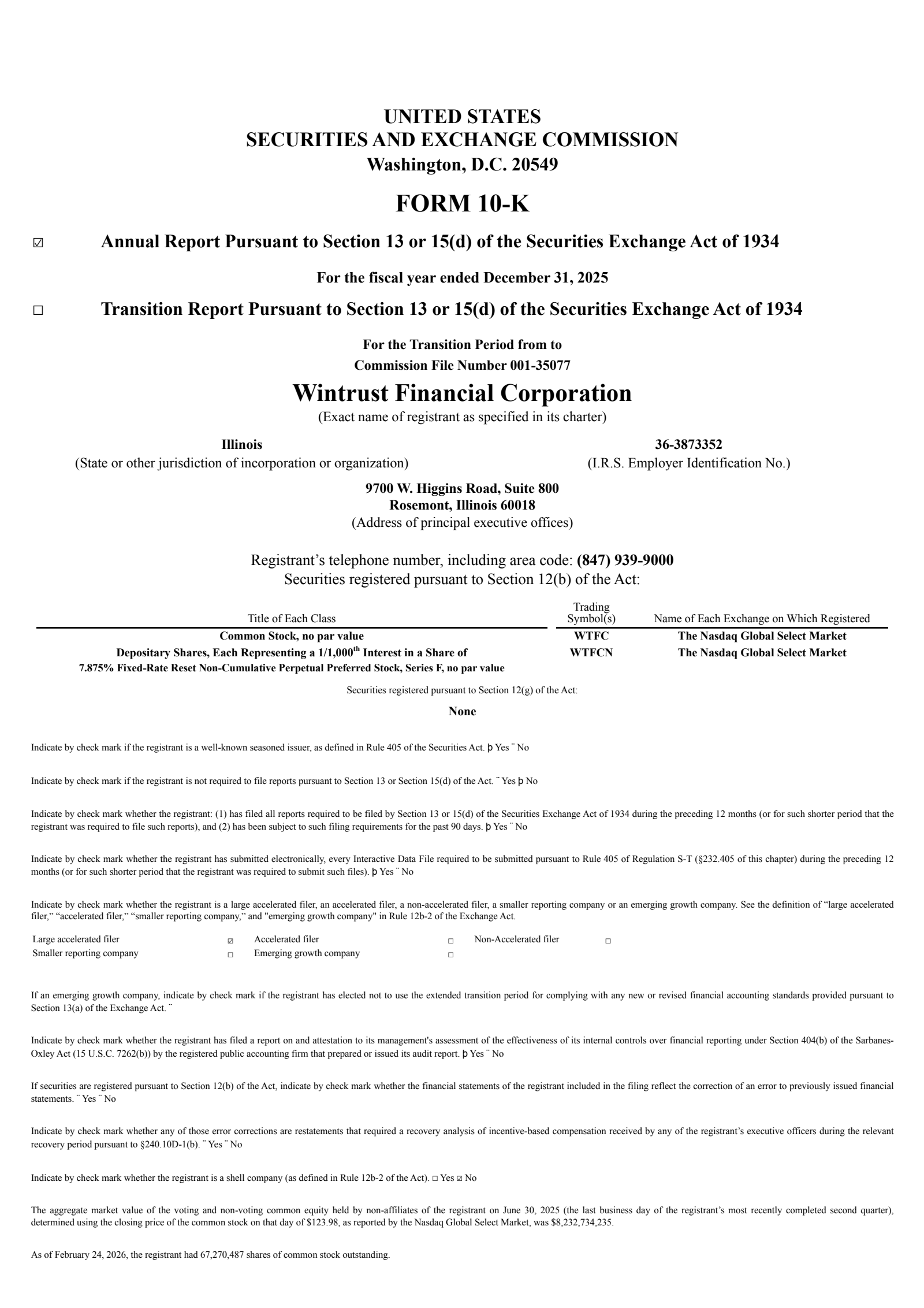 Wintrust Financial's Q4 2025 Annual report