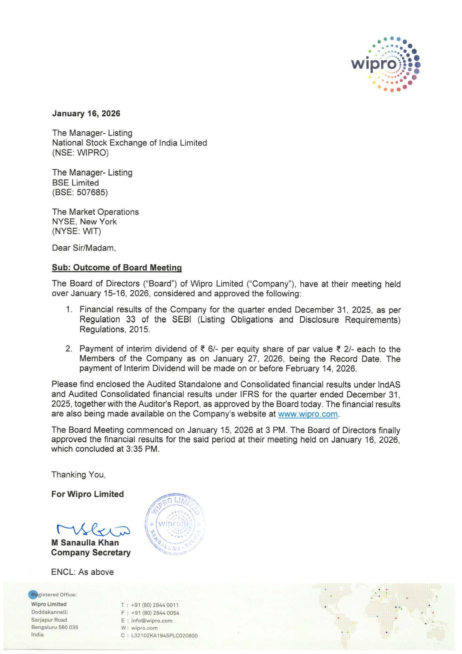 Wipro's Q3 25/26 (Media) Interim report