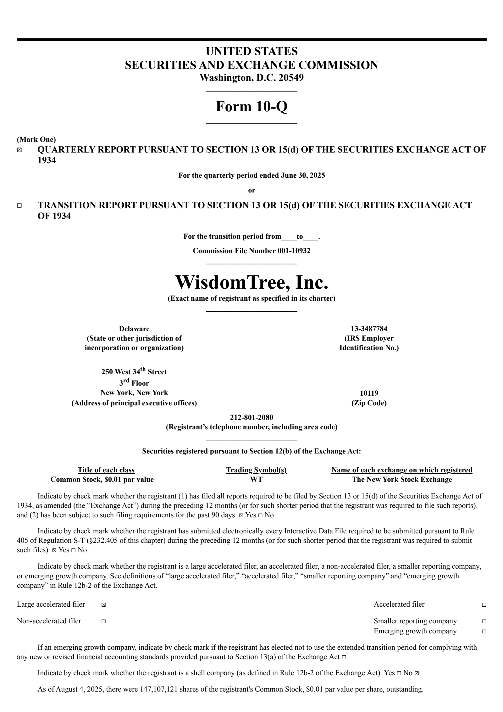 WisdomTree's Q2 2025 Quarterly report