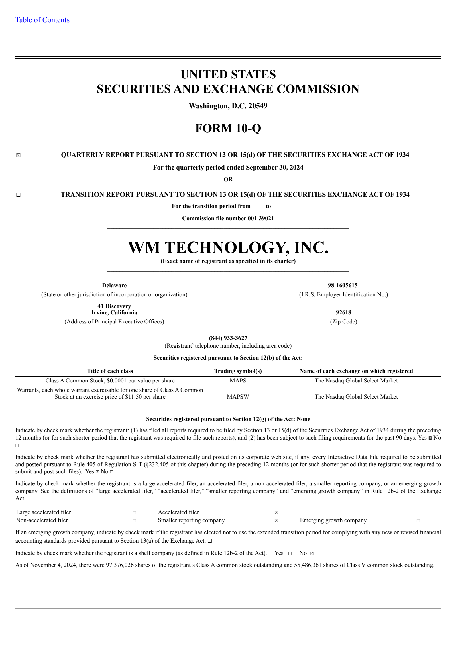 WM Technology's Q3 2024 Quarterly report