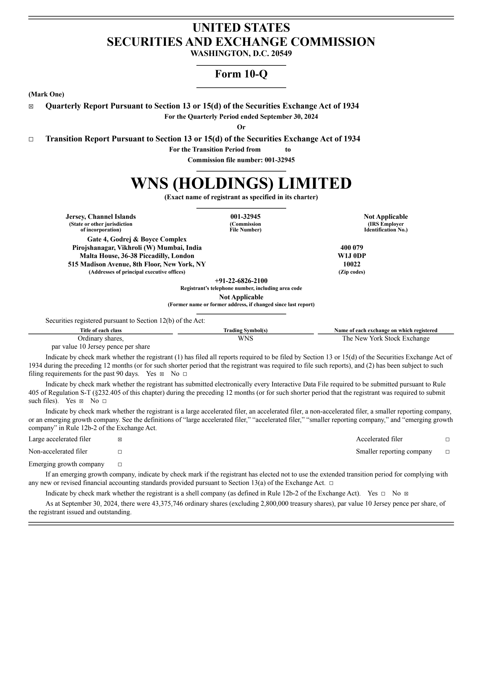 WNS's Q2 2025 Quarterly report