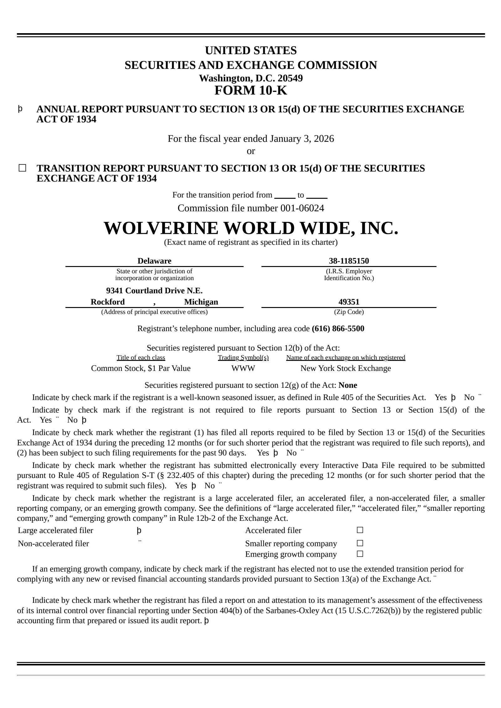 Wolverine World Wide's Q4 2025 Annual report