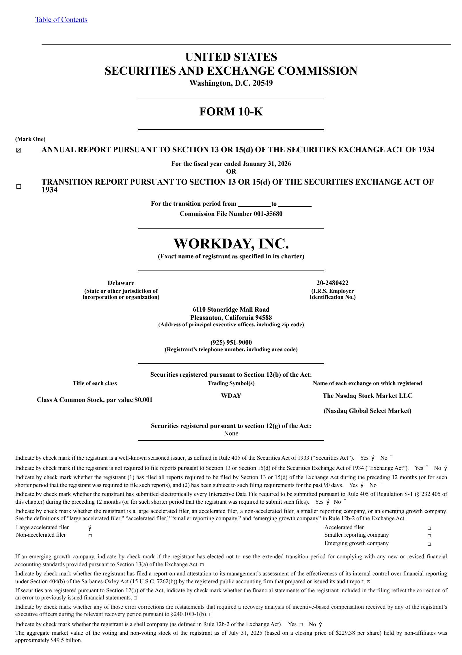 Workday's Q4 2026 Annual report