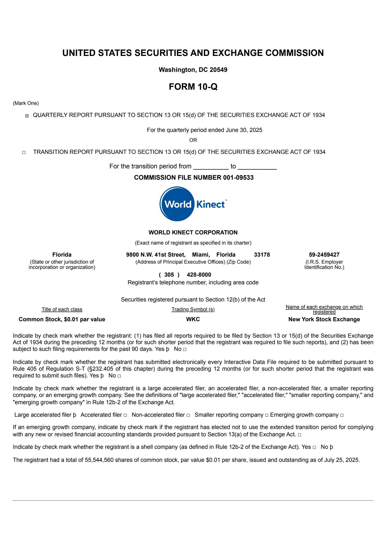 World Kinect's Q2 2025 Quarterly report