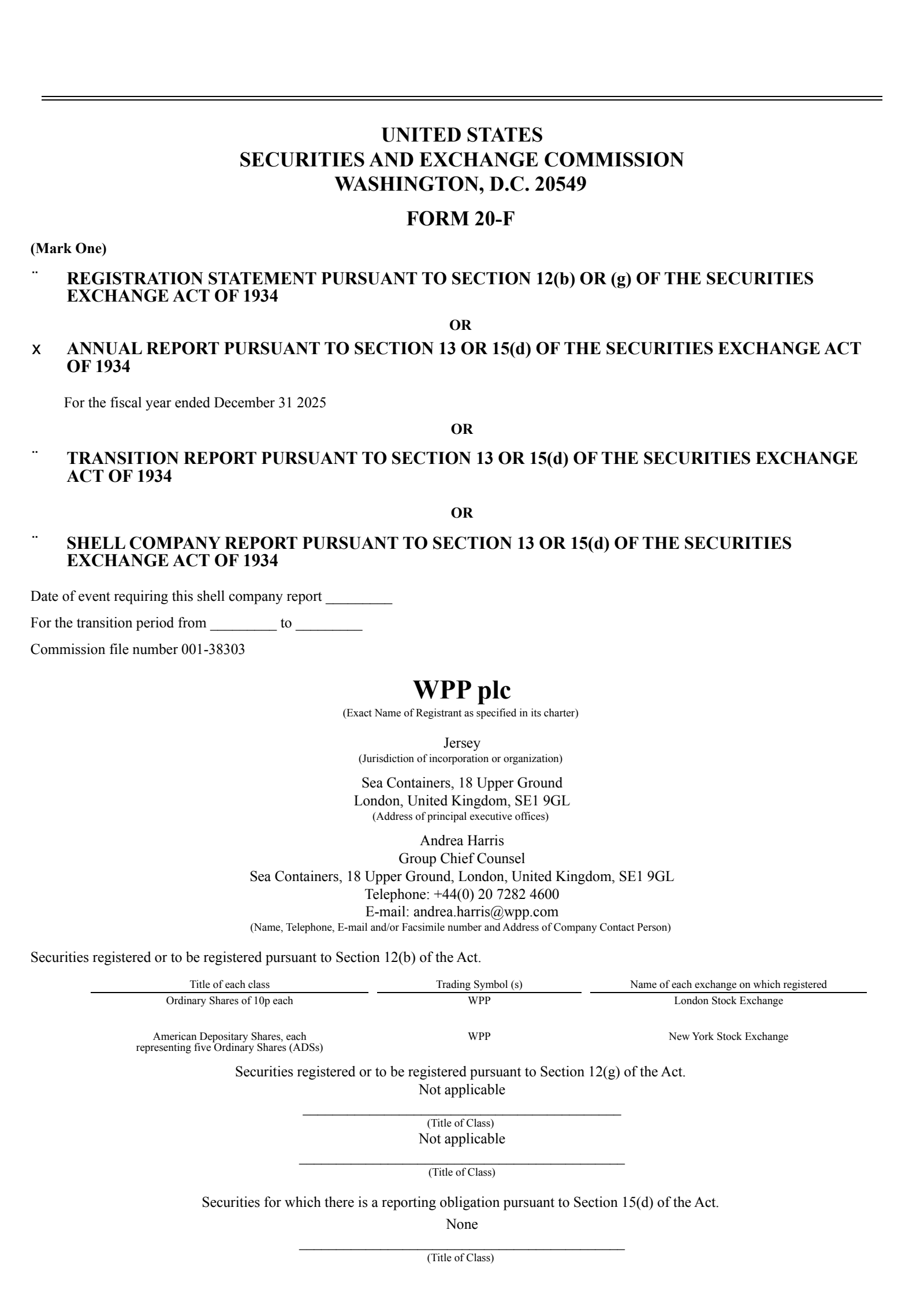 WPP's H2 2025 & Strategy update Annual report