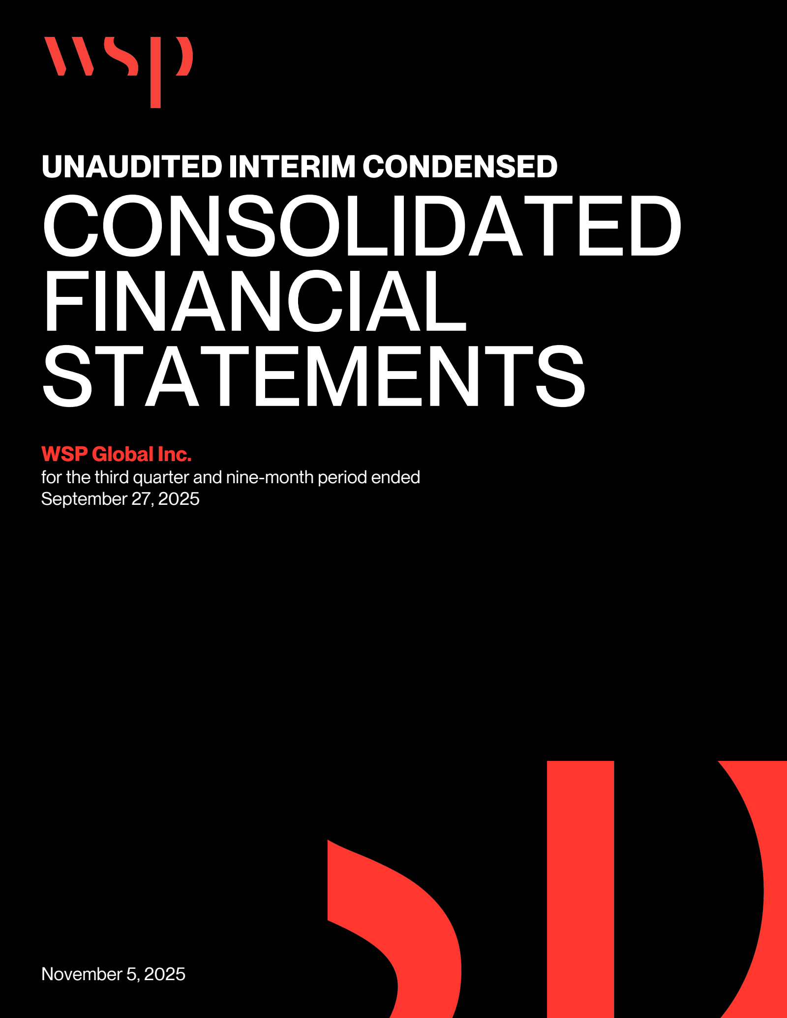 WSP Global's Q3 2025 Interim report