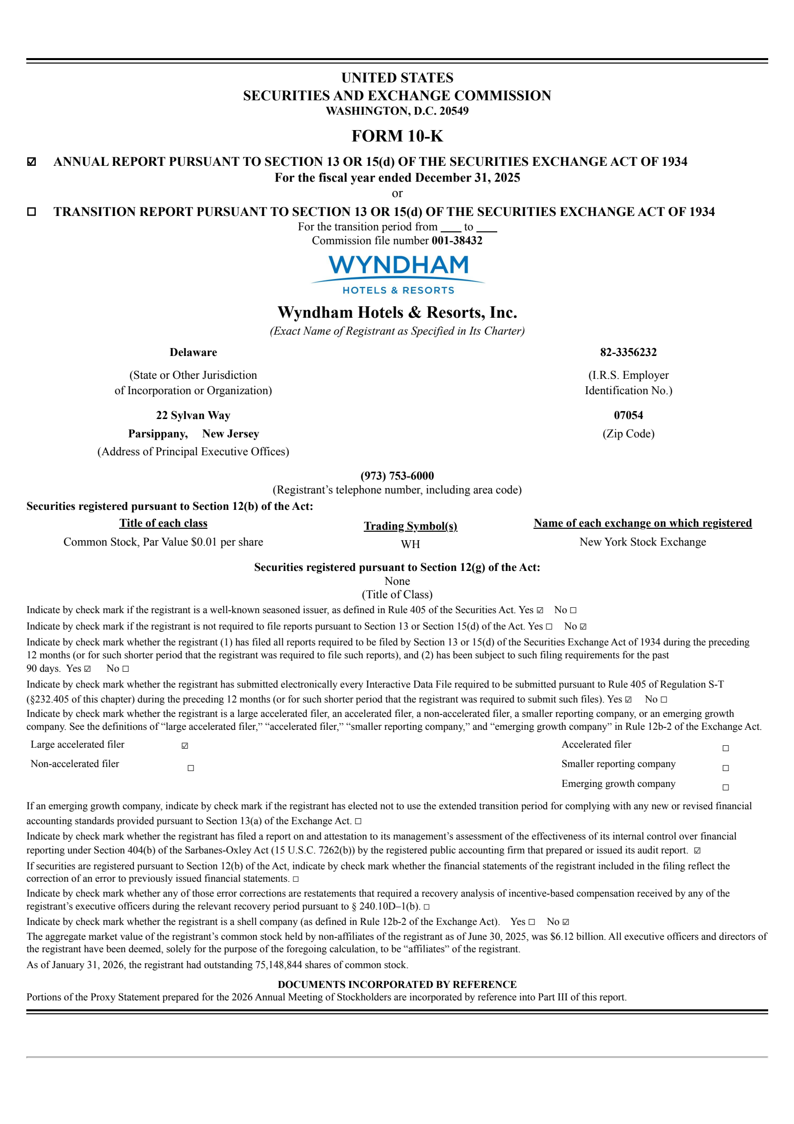 Wyndham Hotels & Resorts' Q4 2025 Annual report