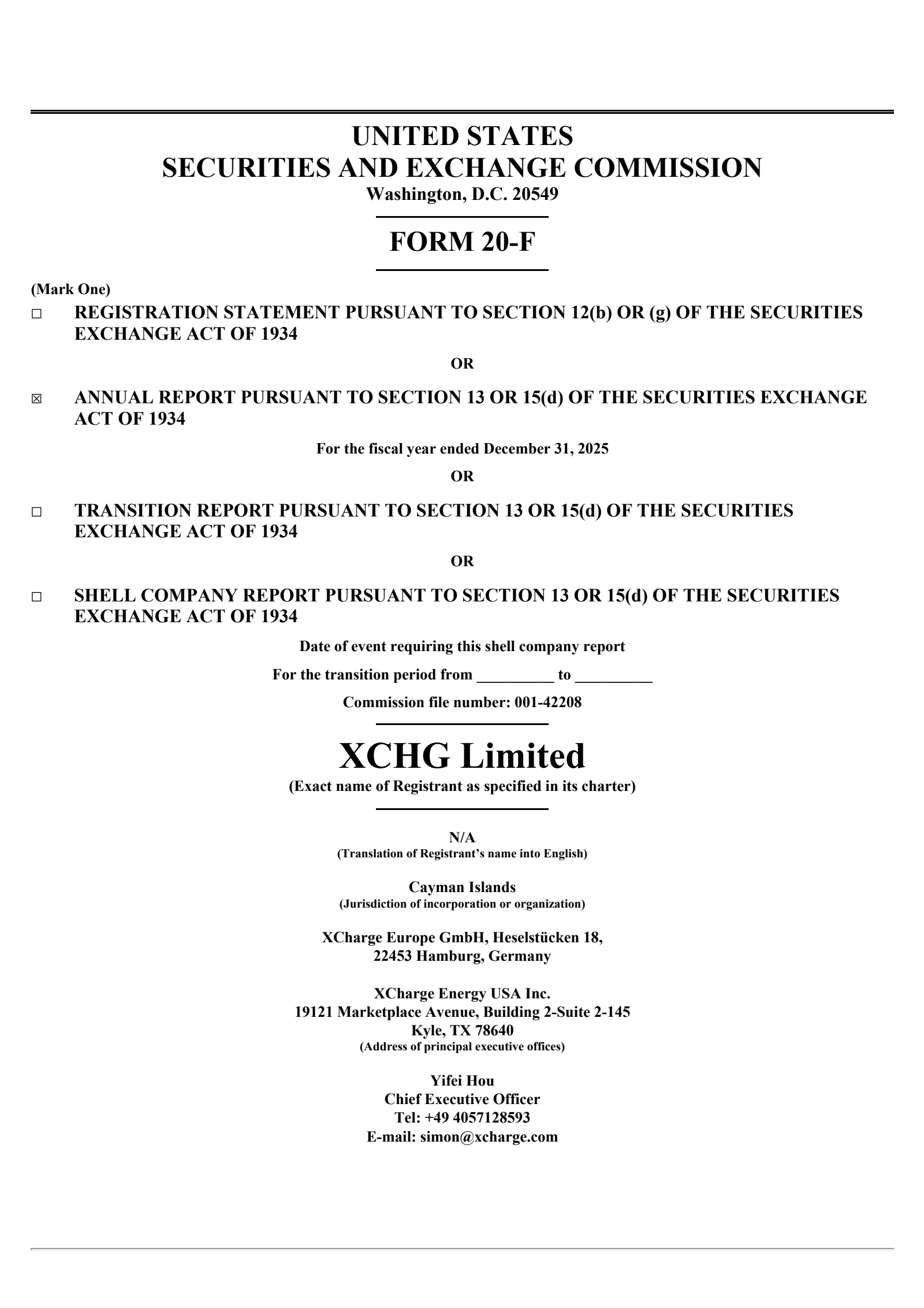 XCHG's H2 2025 Annual report