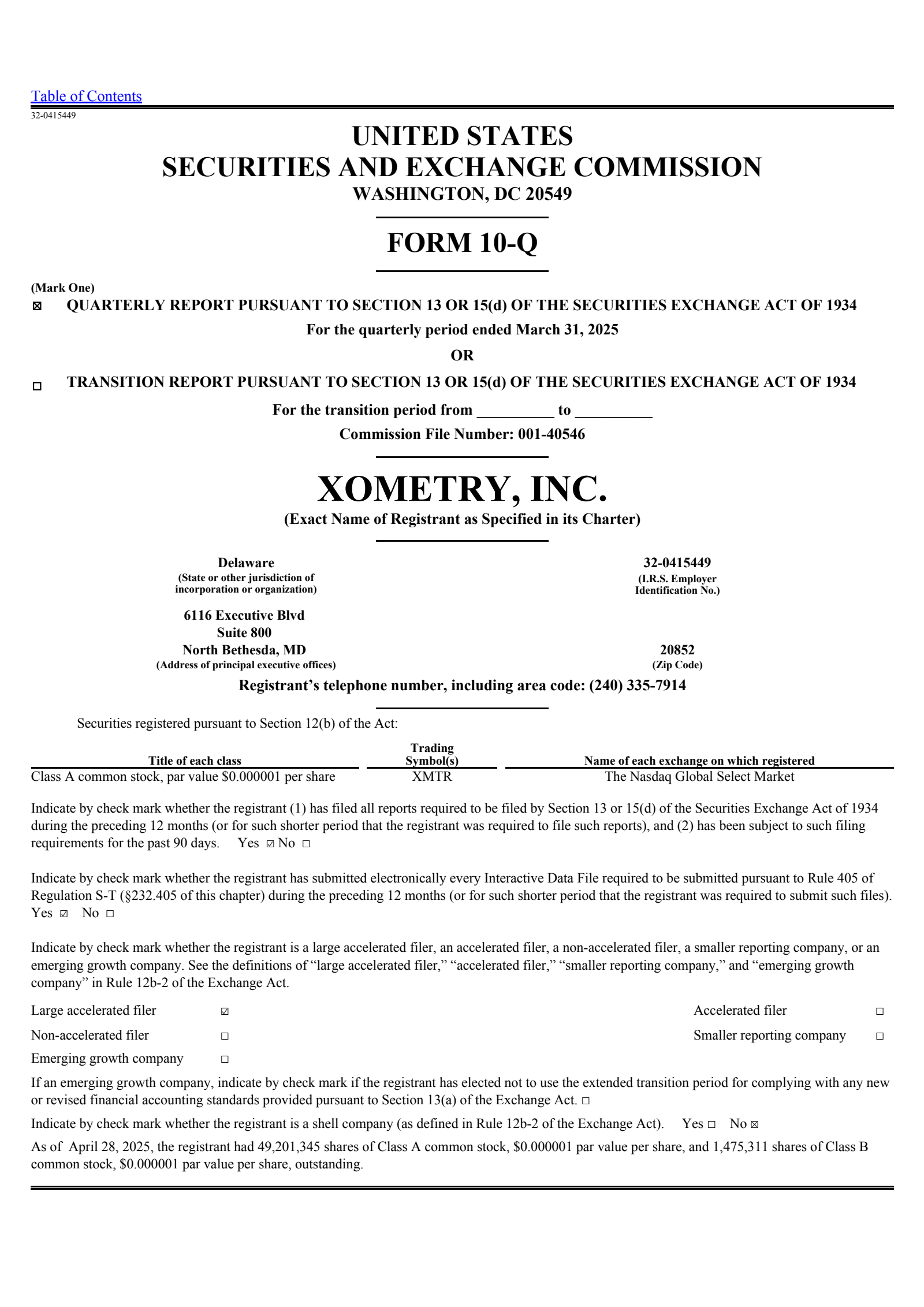Xometry's Q1 2025 Quarterly report
