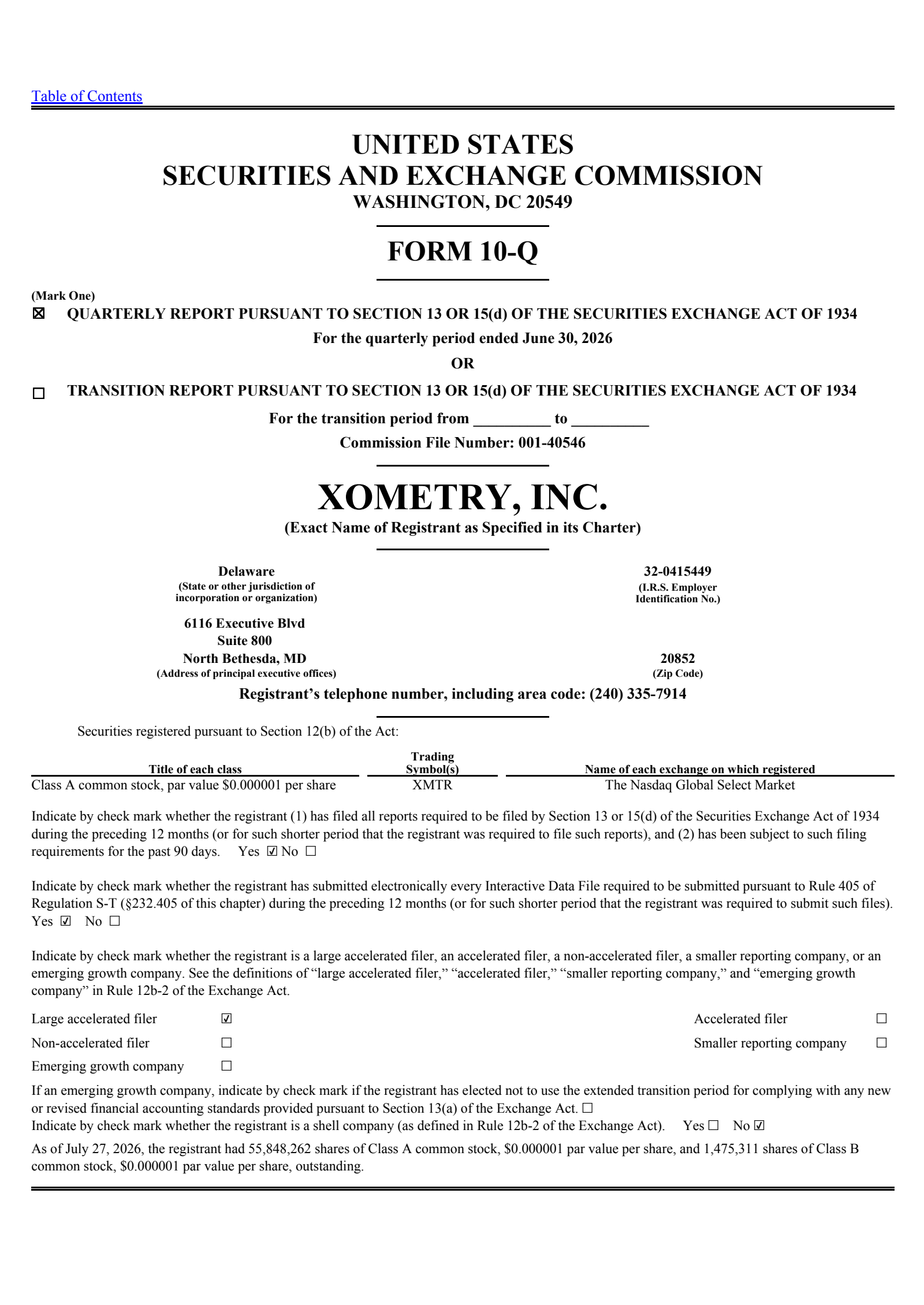 Xometry's Q2 2026 Quarterly report
