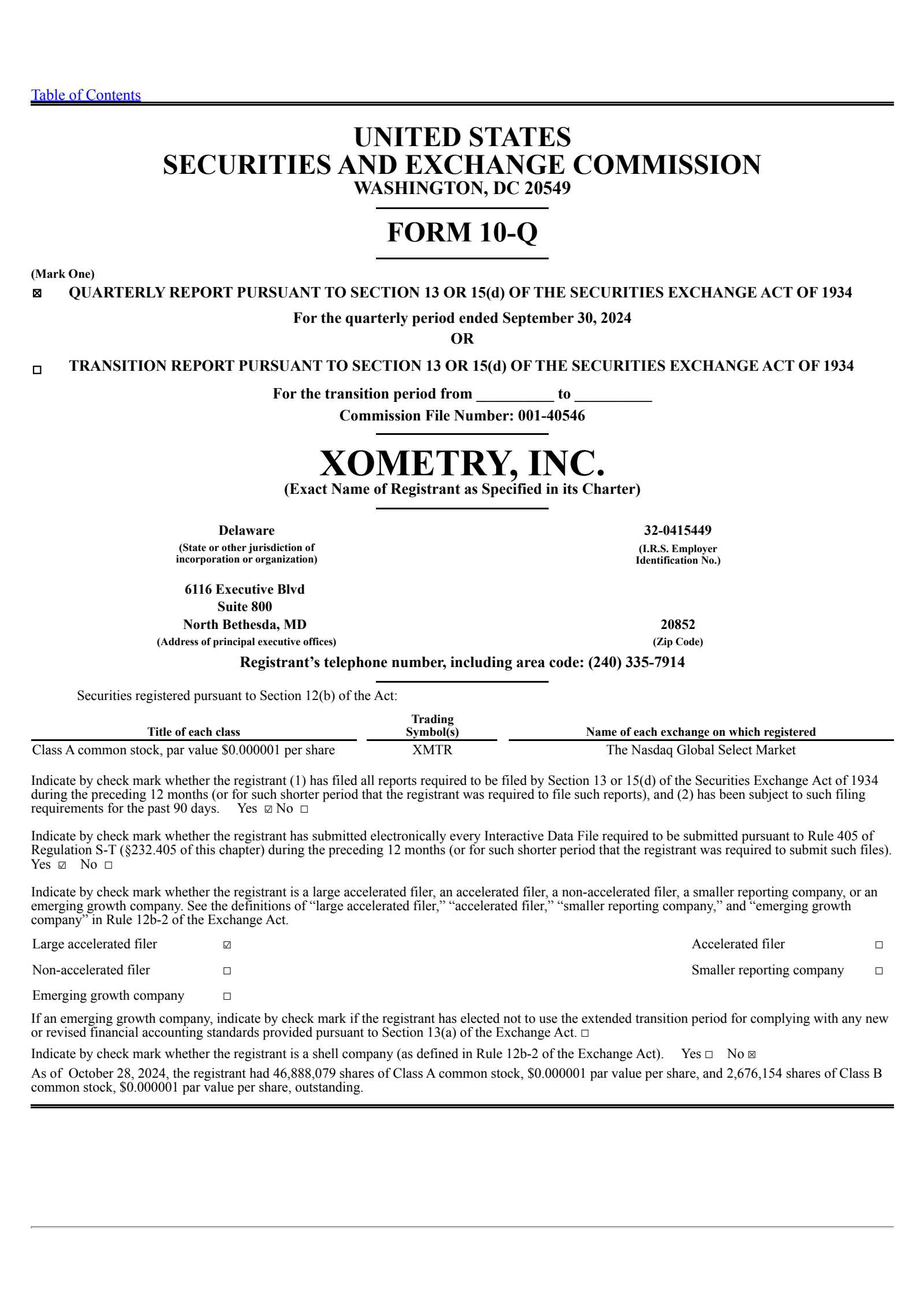 Xometry's Q3 2024 Quarterly report