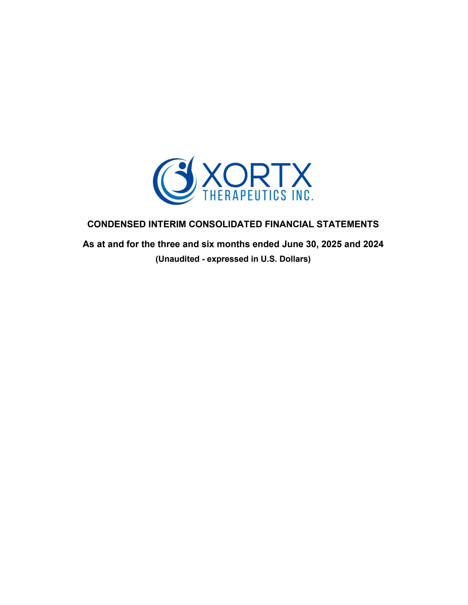 XORTX Therapeutics' Q2 2025 Press Release