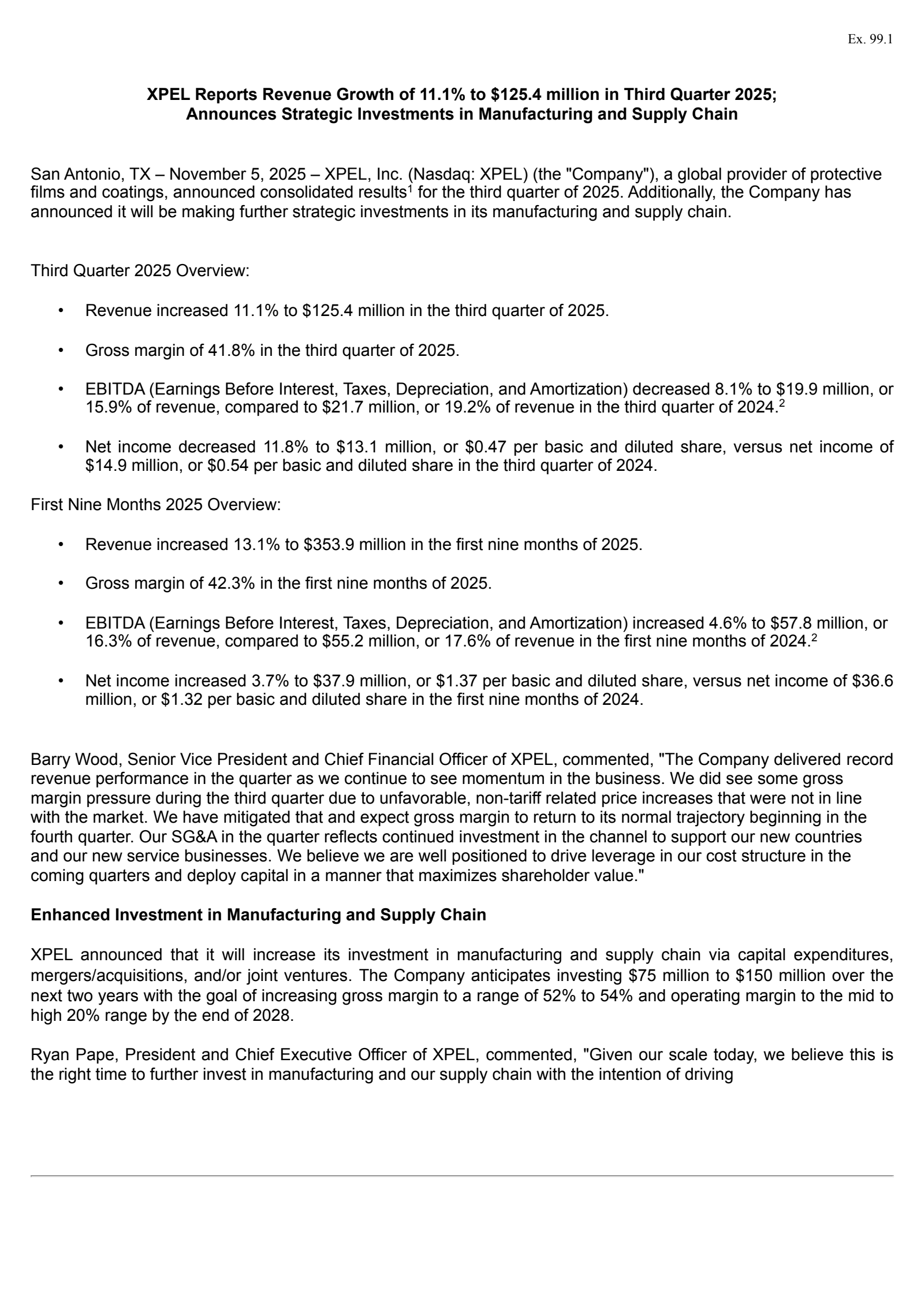 XPEL's Q3 2025 Earnings Release